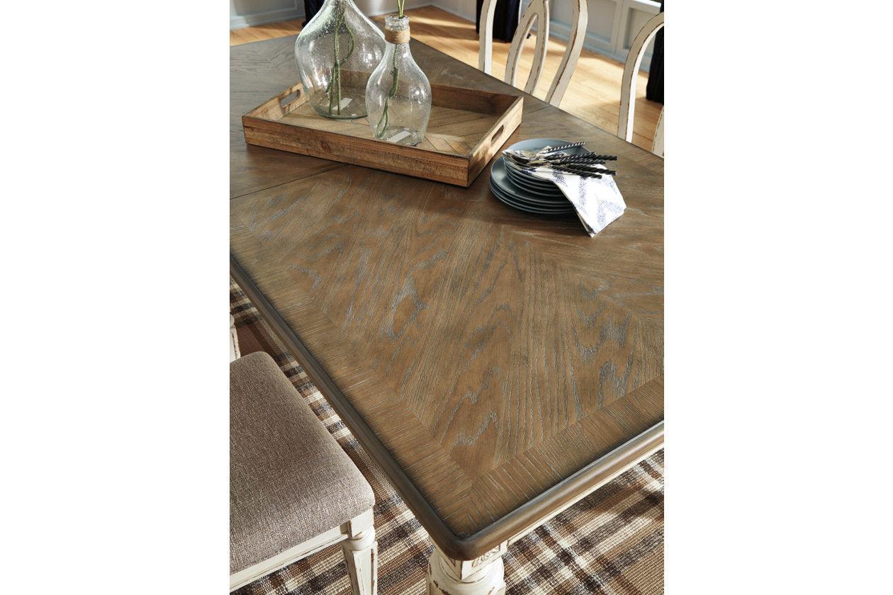 Realyn Chipped White Rectangular Dining Extension Table - Image 3