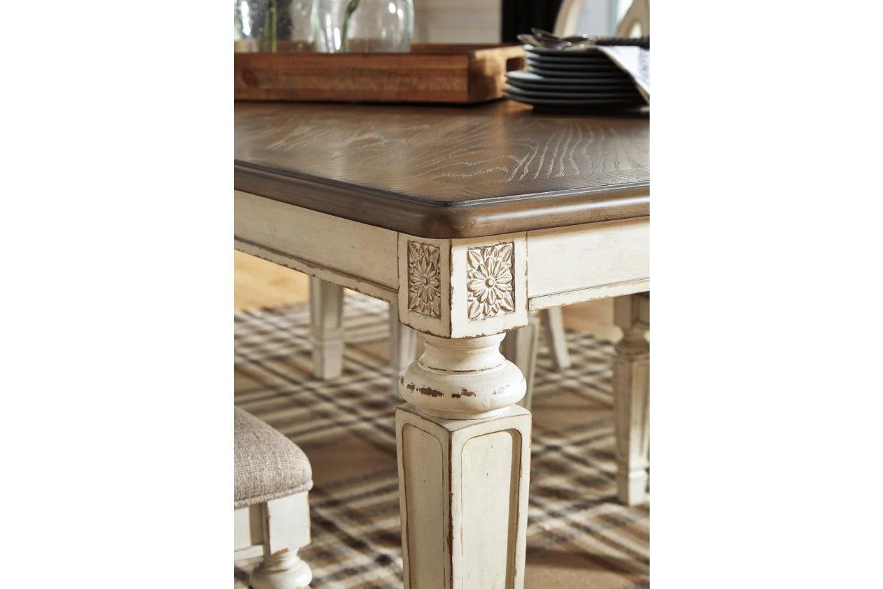 Realyn Chipped White Rectangular Dining Extension Table - Image 6
