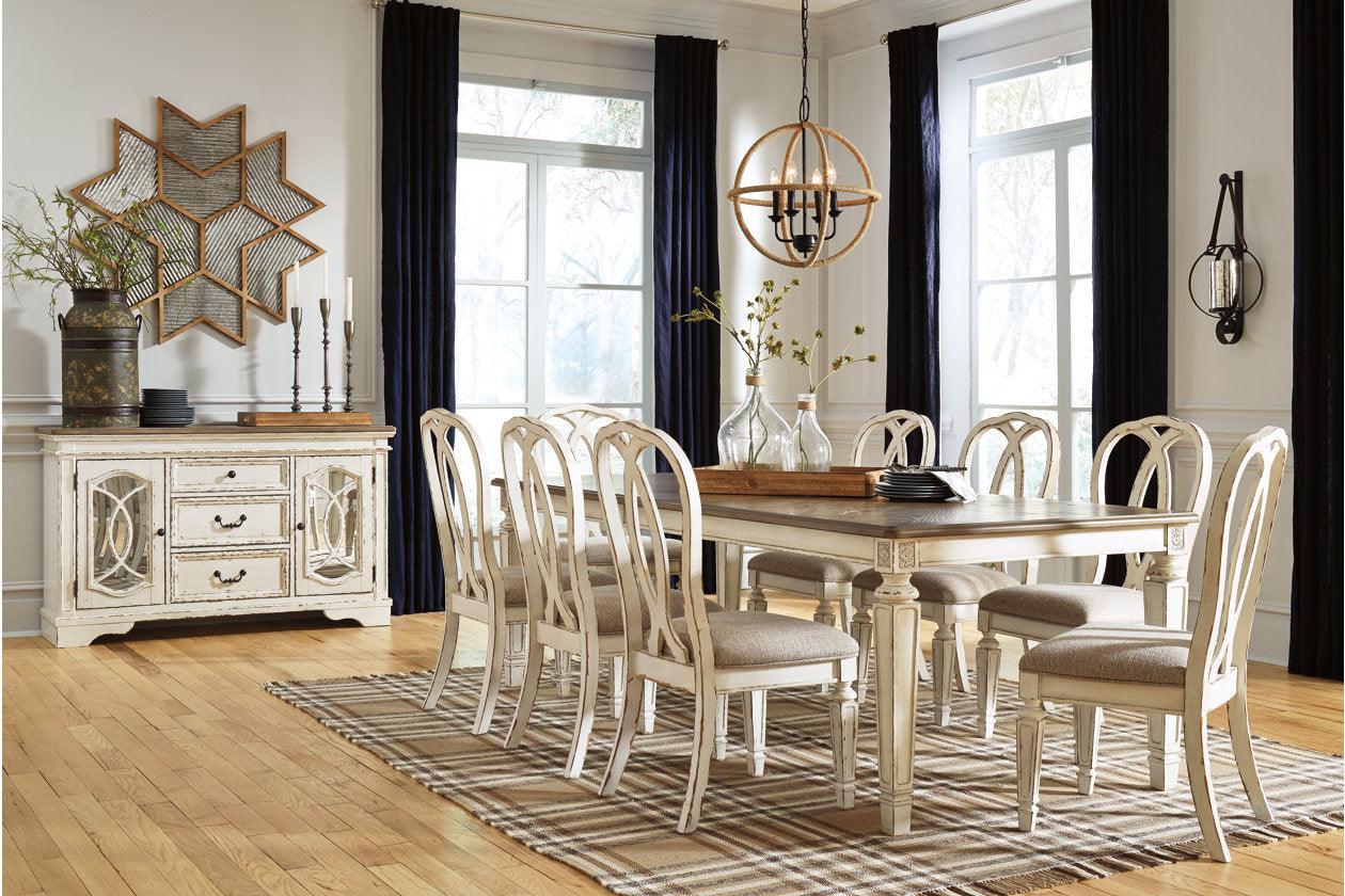 Realyn Chipped White Rectangular Dining Extension Table - Image 7