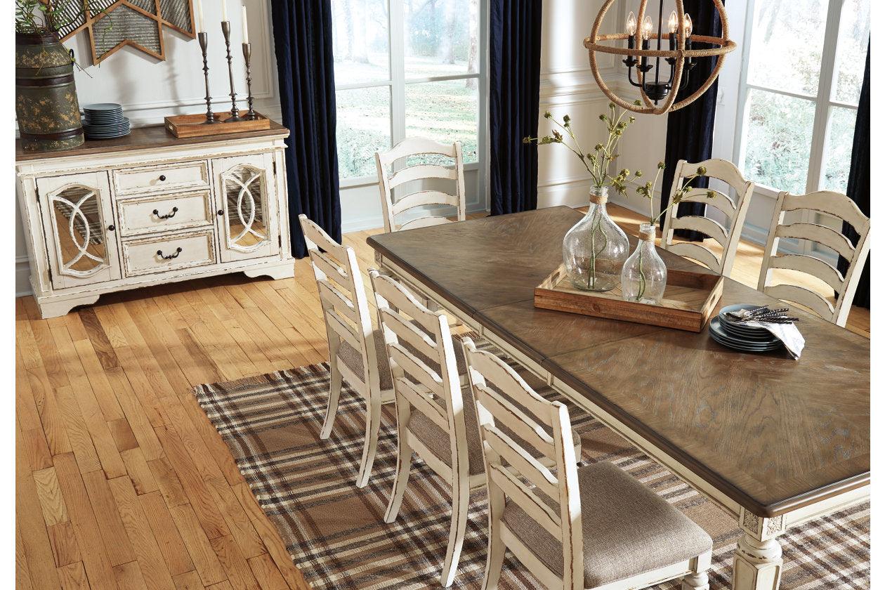Realyn Chipped White Rectangular Dining Extension Table - Image 8