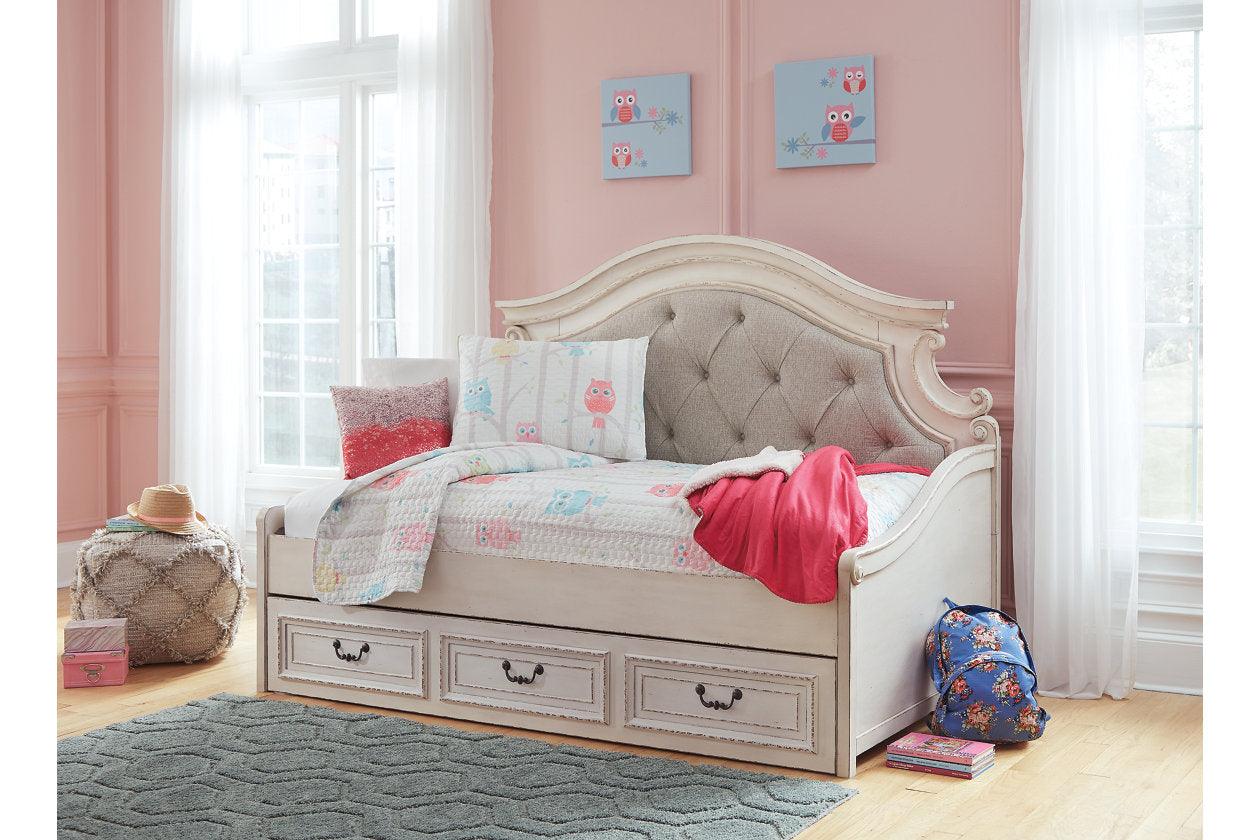 Realyn Chipped White Twin Daybed with 1 Large Storage Drawer - Image 4