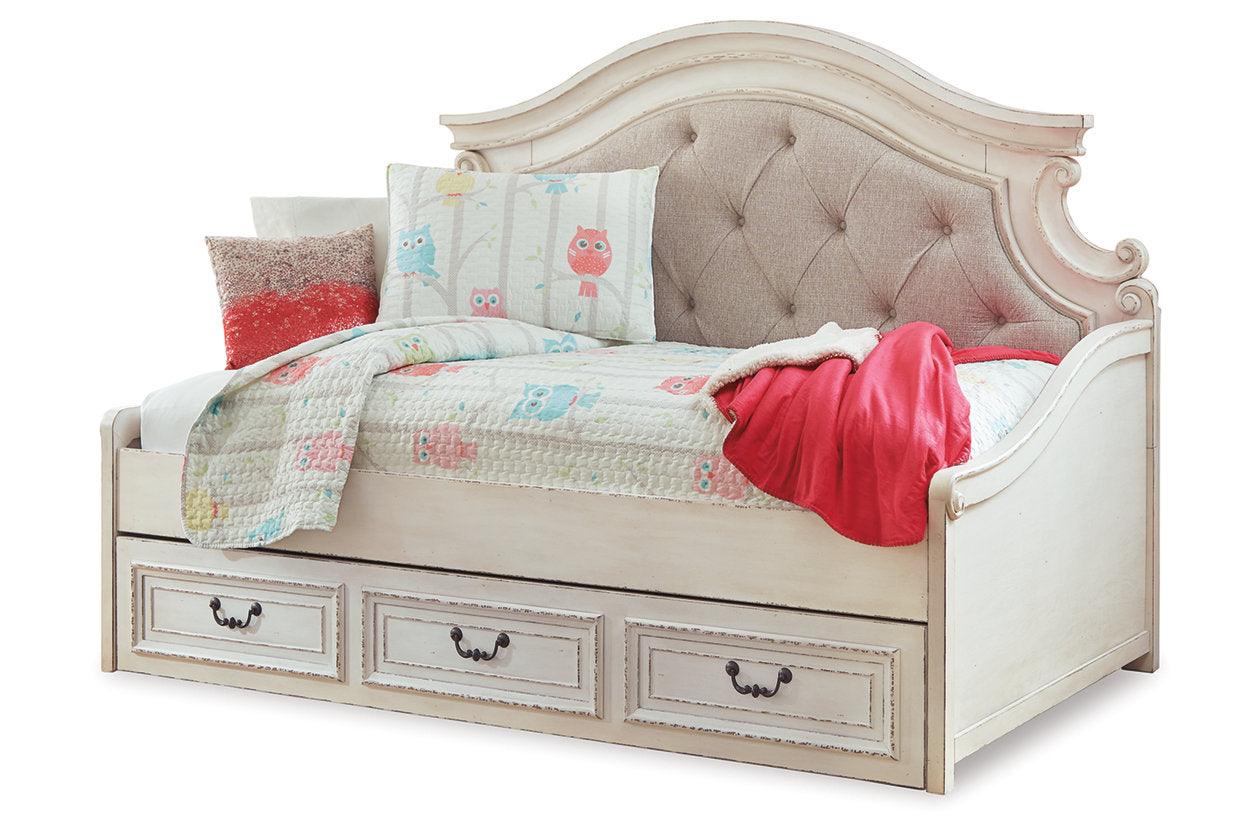 Realyn Chipped White Twin Daybed with 1 Large Storage Drawer - Image 6