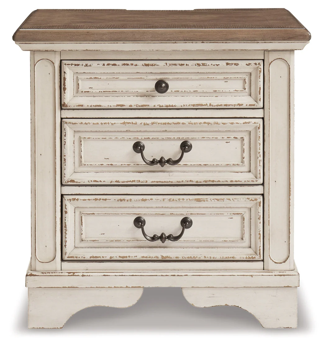 Realyn Chipped White Upholstered Storage Platform Bedroom Set with Footboard Bench - Image 19