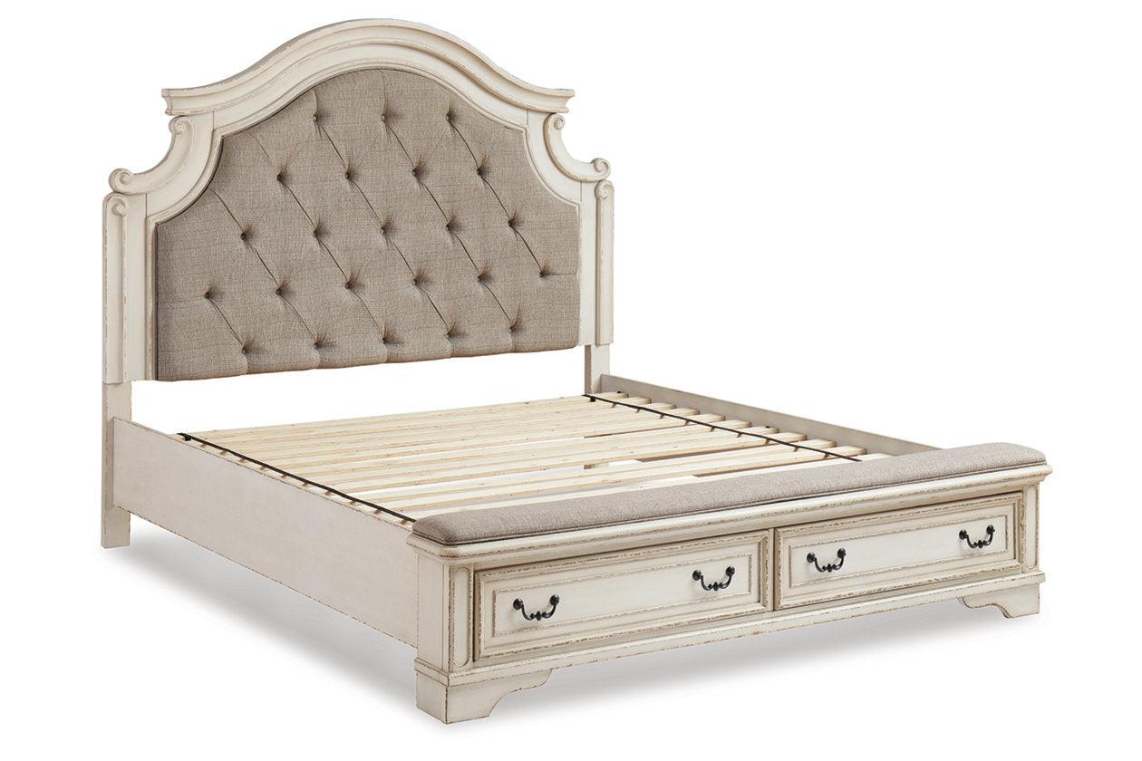 Realyn Two-tone Queen Upholstered Storage Platform Bed - Image 2