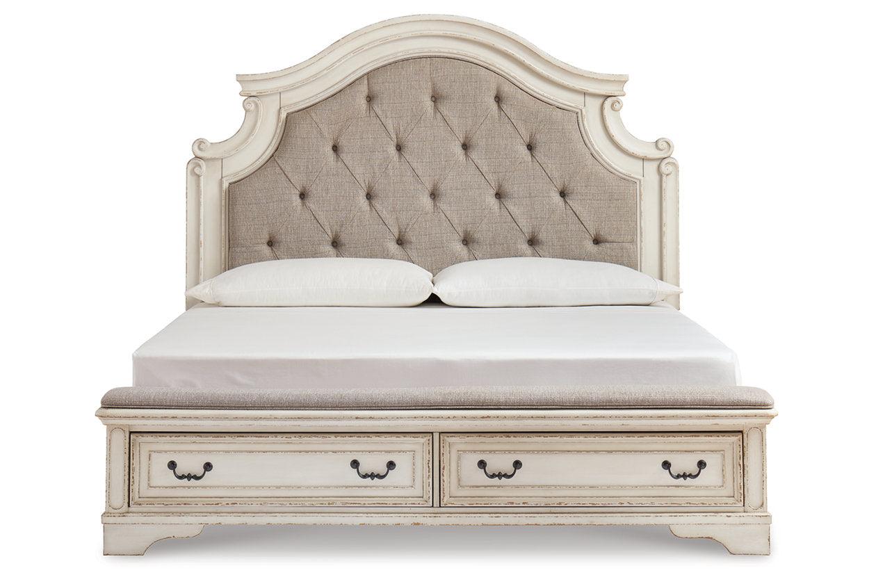 Realyn Two-tone Queen Upholstered Storage Platform Bed - Image 3