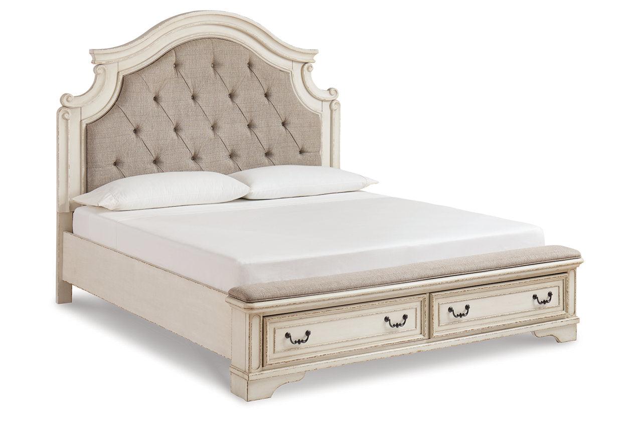 Realyn Two-tone Queen Upholstered Storage Platform Bed - Image 9