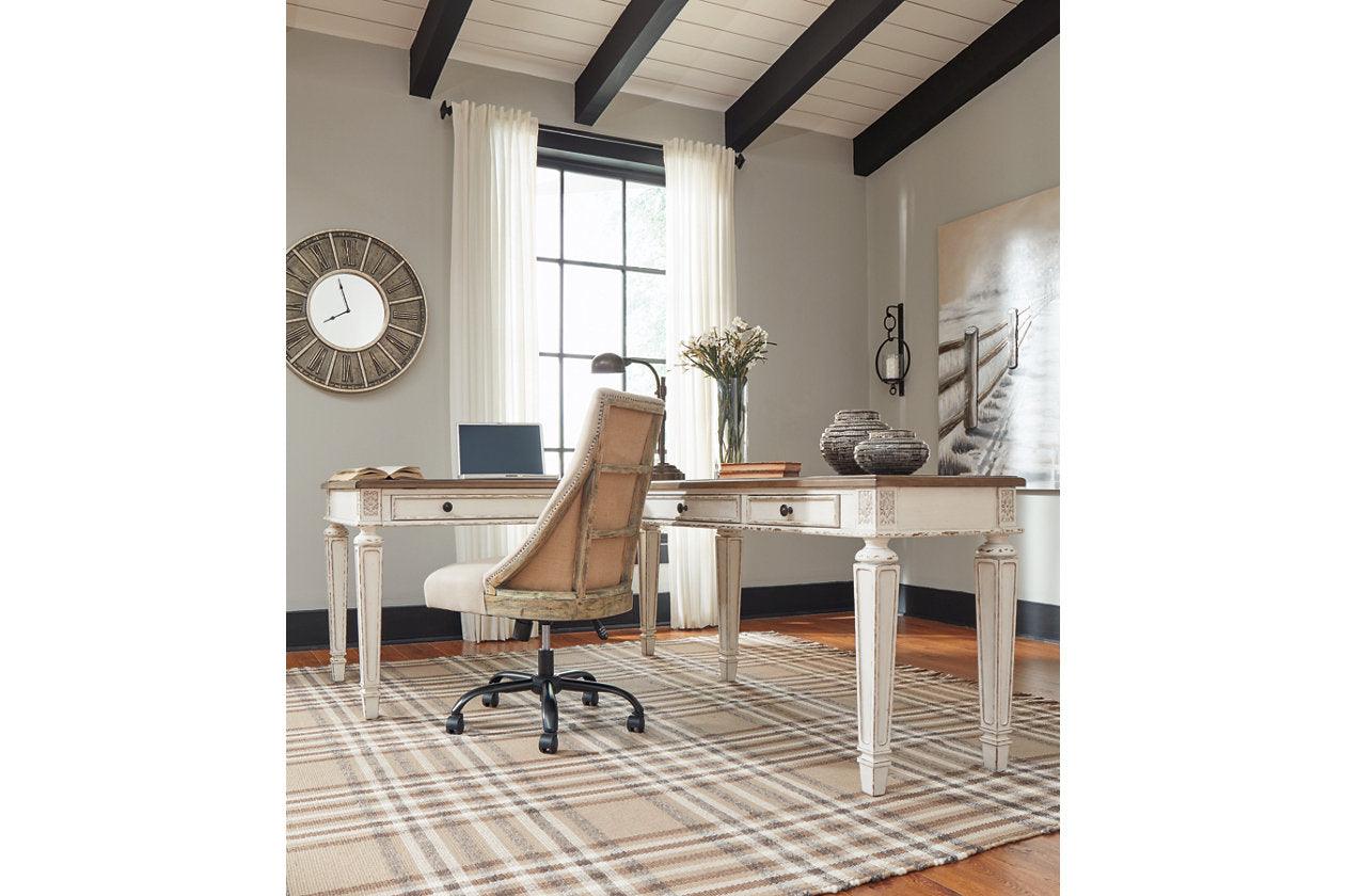 Realyn White/Brown 2-Piece Home Office Lift Top Desk - Image 10