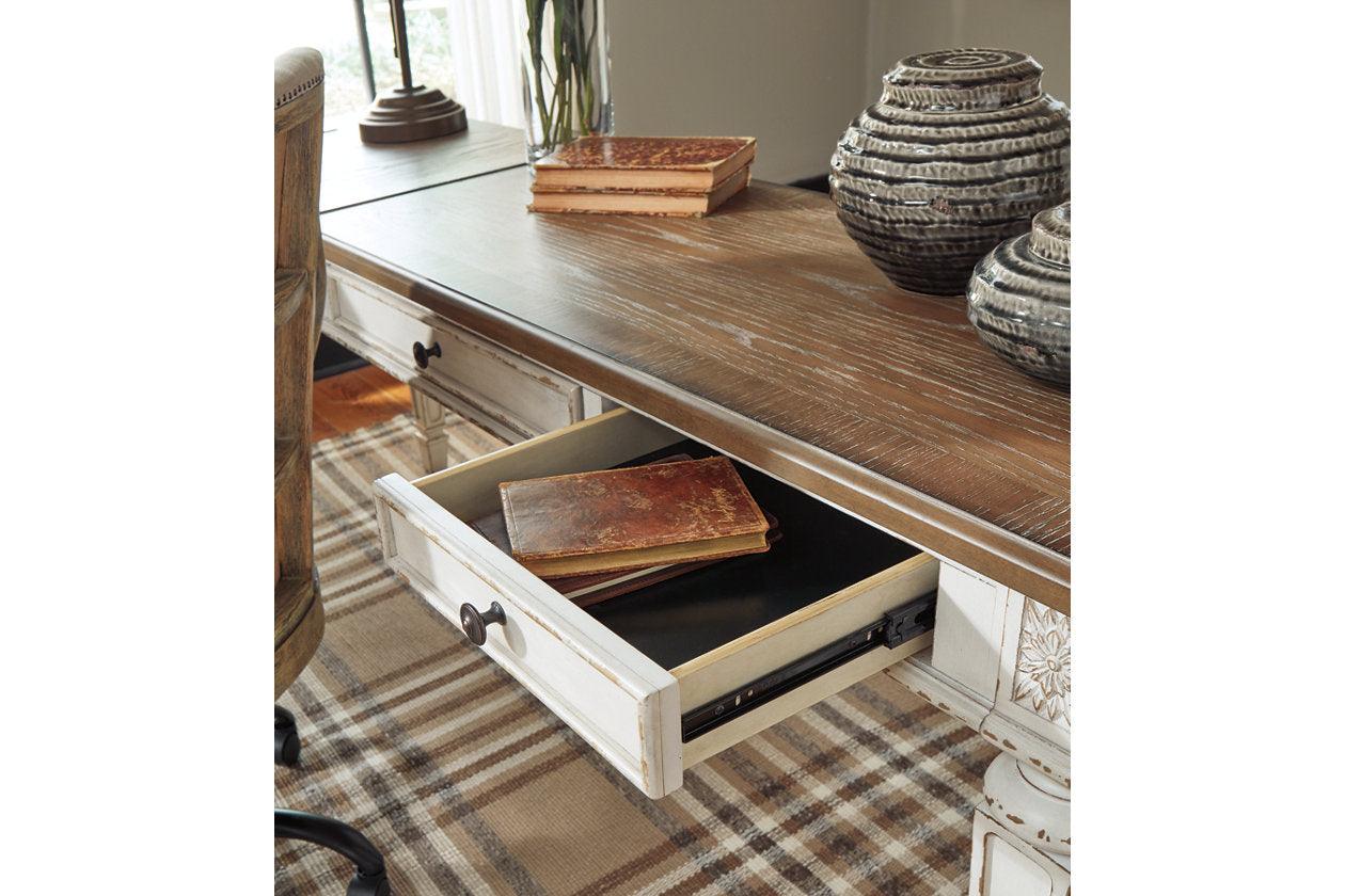 Realyn White/Brown Home Office Lift Top Desk - Image 10