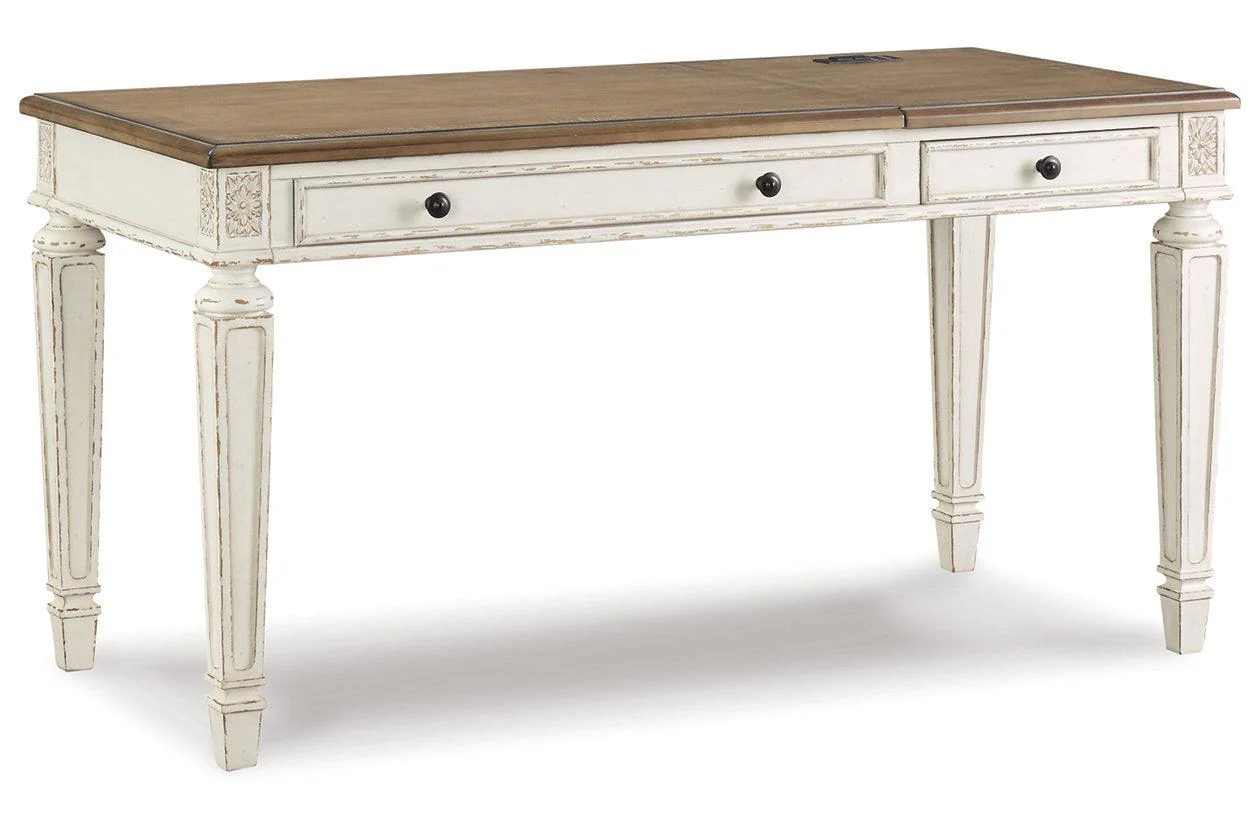 Realyn White/Brown Home Office Lift Top Desk - Image 13