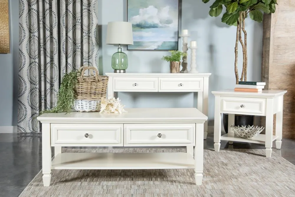 Rectangular Buttermilk 2-Drawer Sofa Table