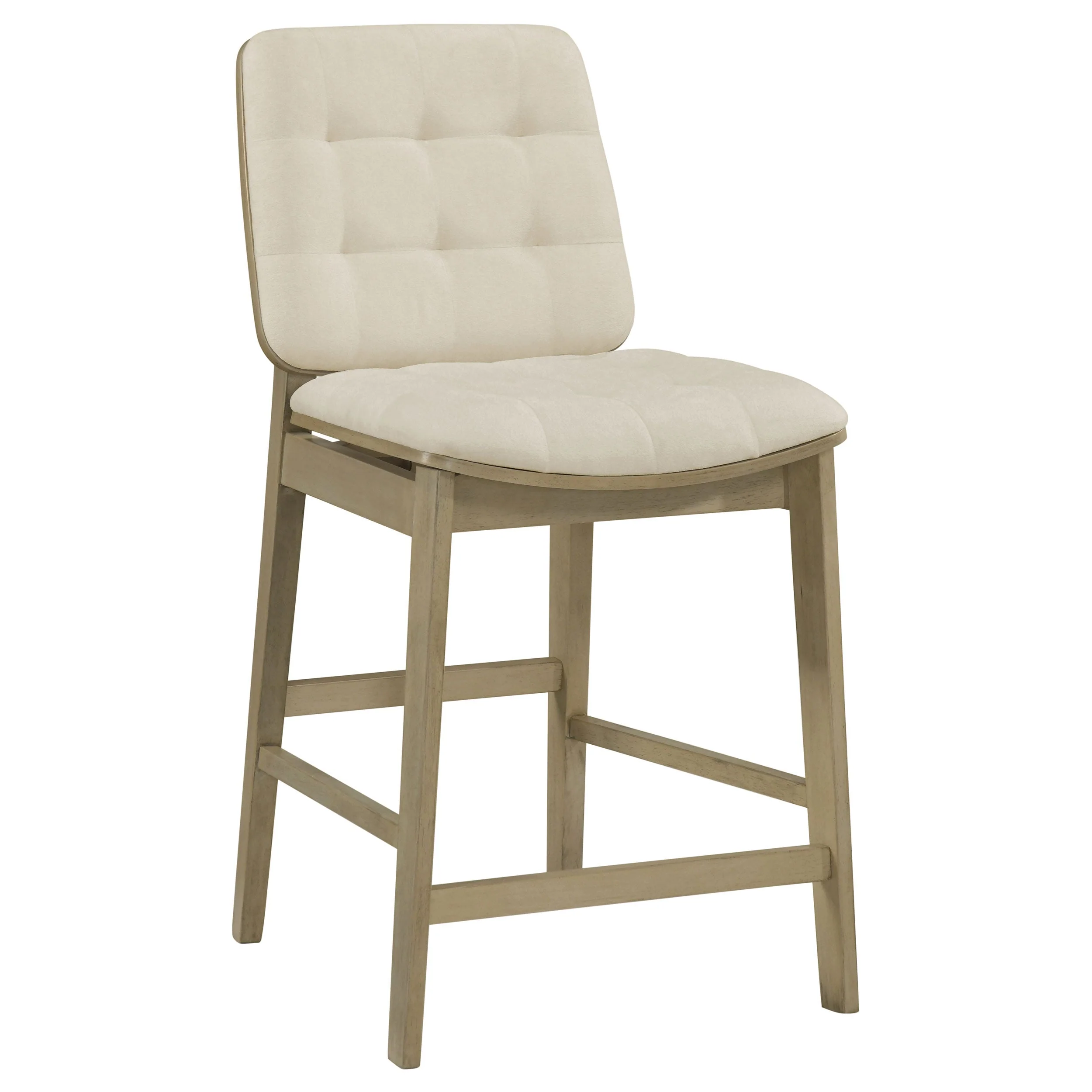 Redbridge Cream/Natural Oak Velvet Upholstered Counter Chair (Set of 2) - Image 2