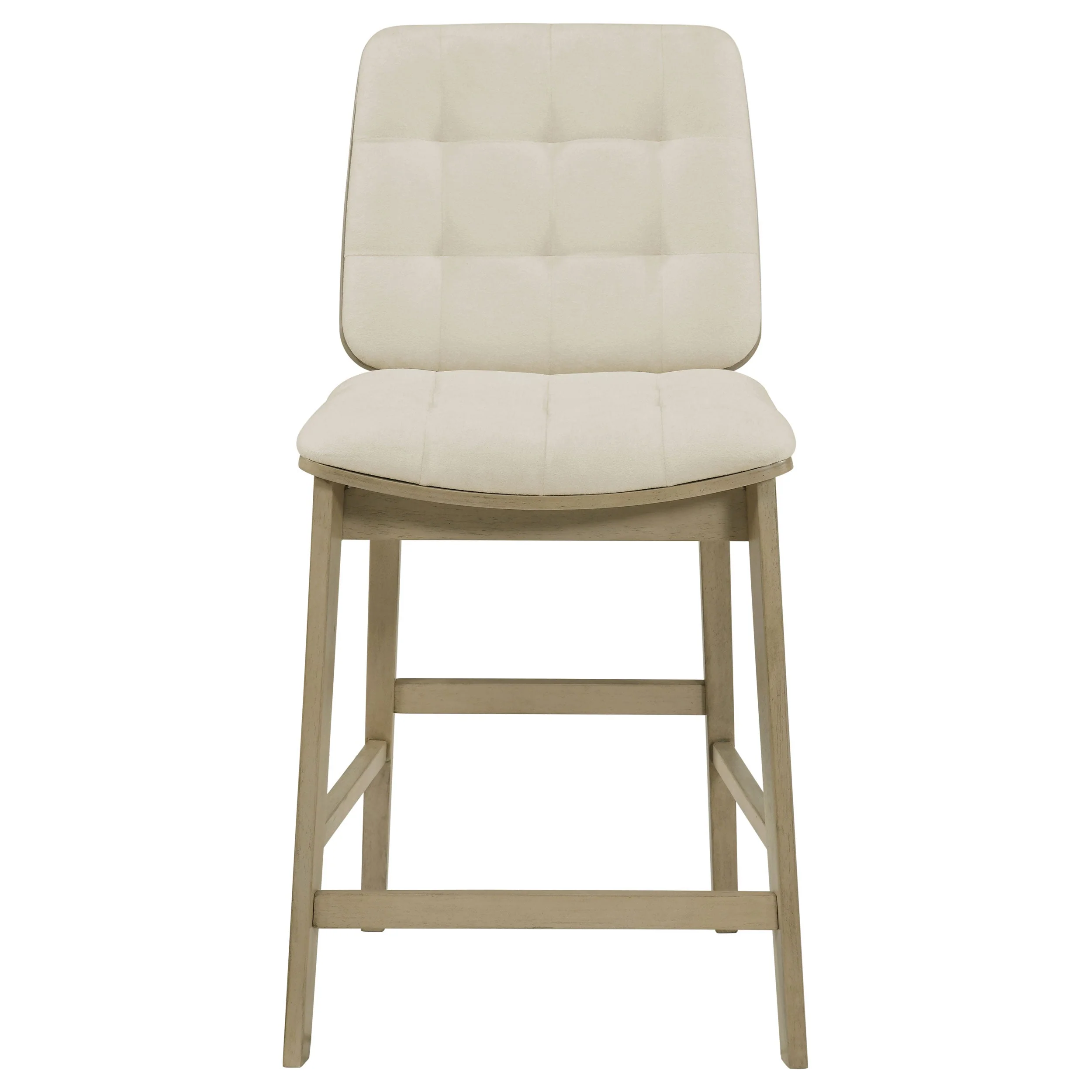Redbridge Cream/Natural Oak Velvet Upholstered Counter Chair (Set of 2) - Image 3