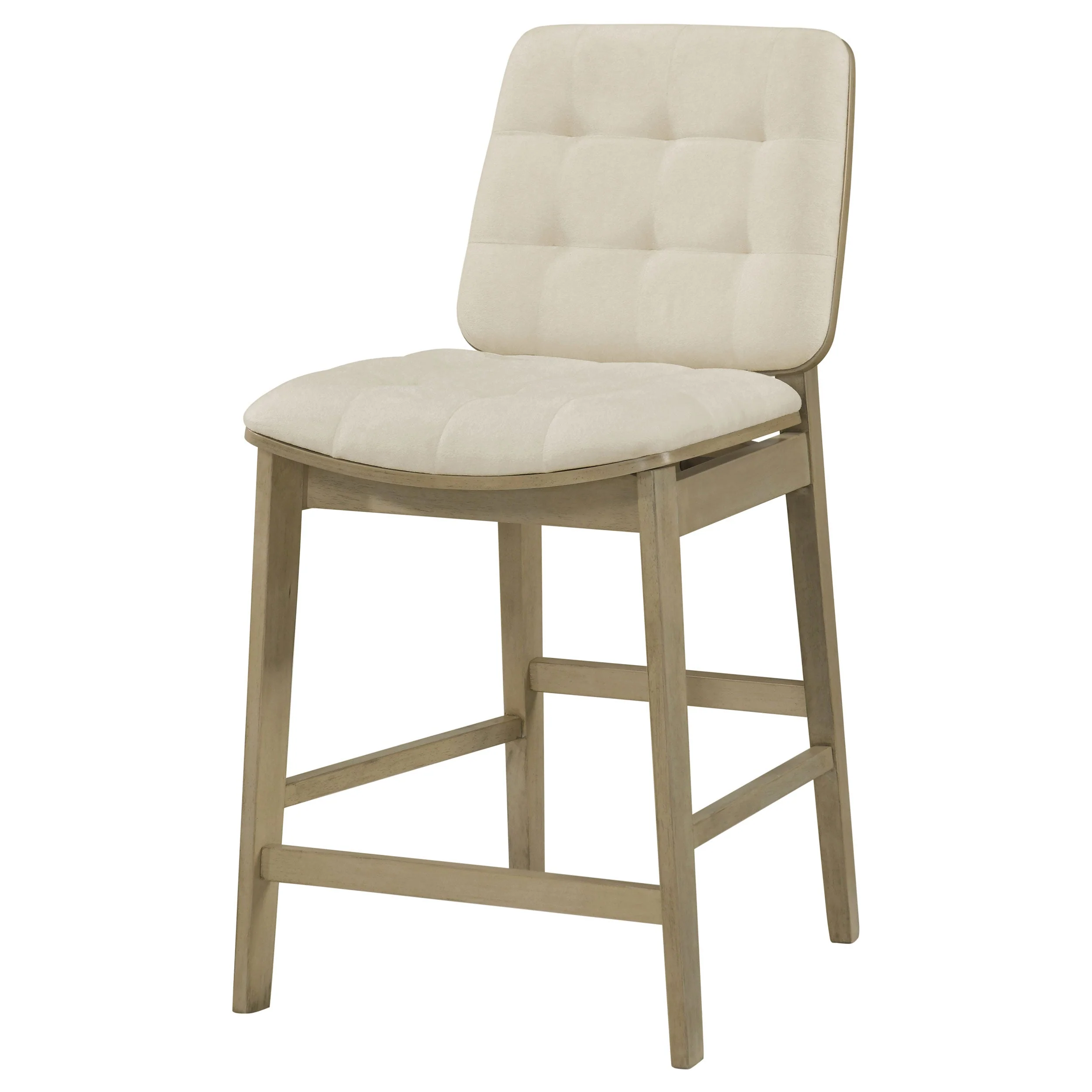 Redbridge Cream/Natural Oak Velvet Upholstered Counter Chair (Set of 2) - Image 4