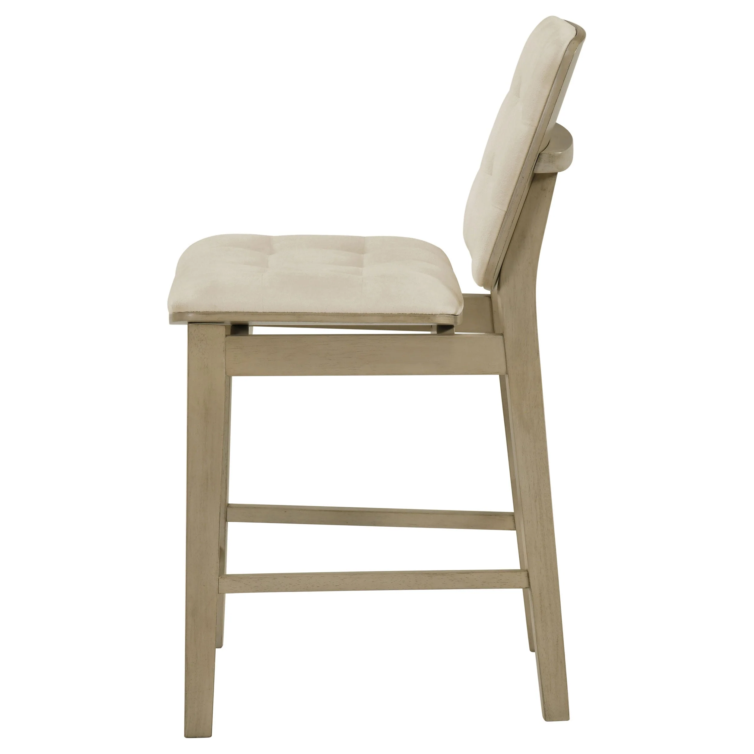 Redbridge Cream/Natural Oak Velvet Upholstered Counter Chair (Set of 2) - Image 5