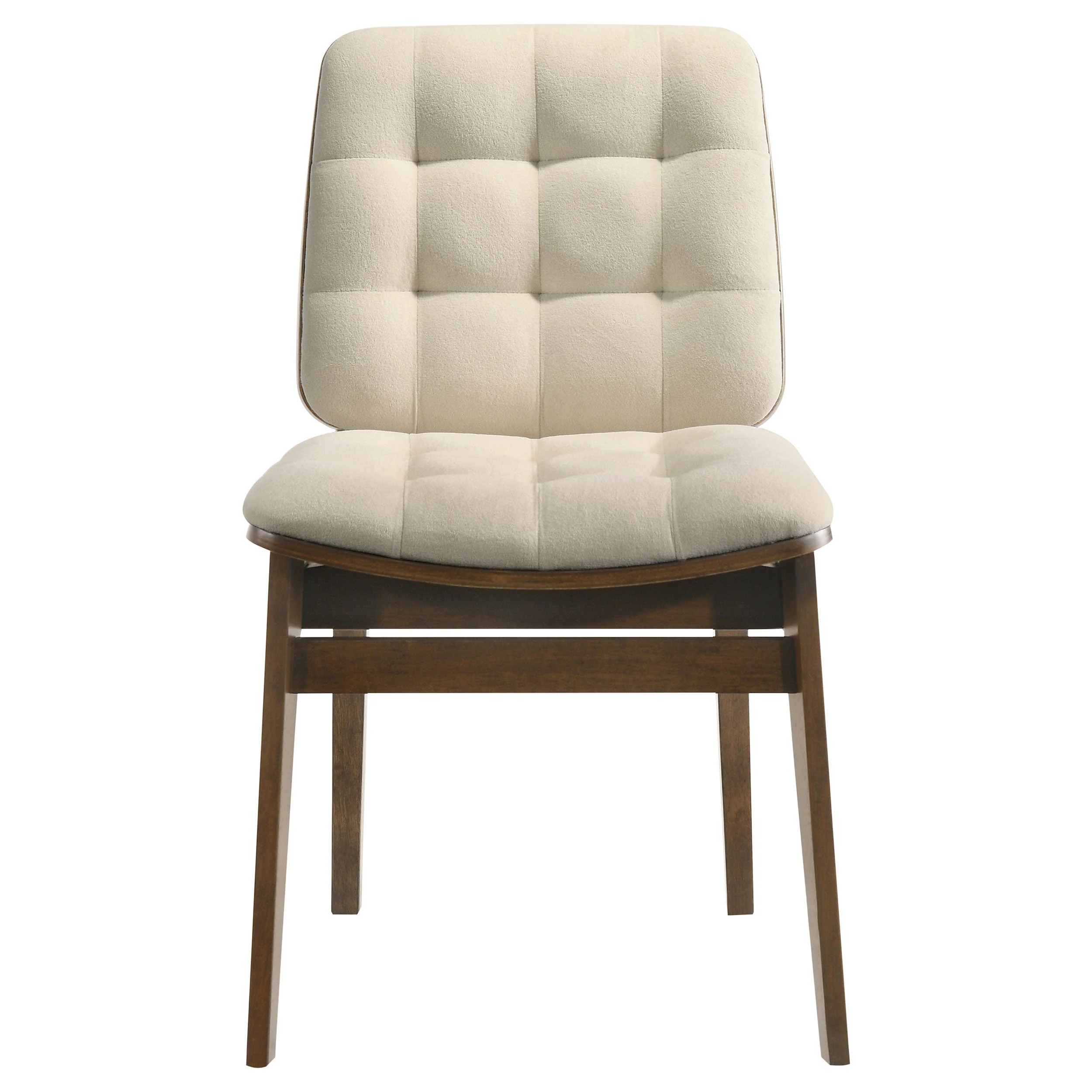 Redbridge Cream/Walnut Velvet Upholstered Side Chair (Set of 2) - Image 3