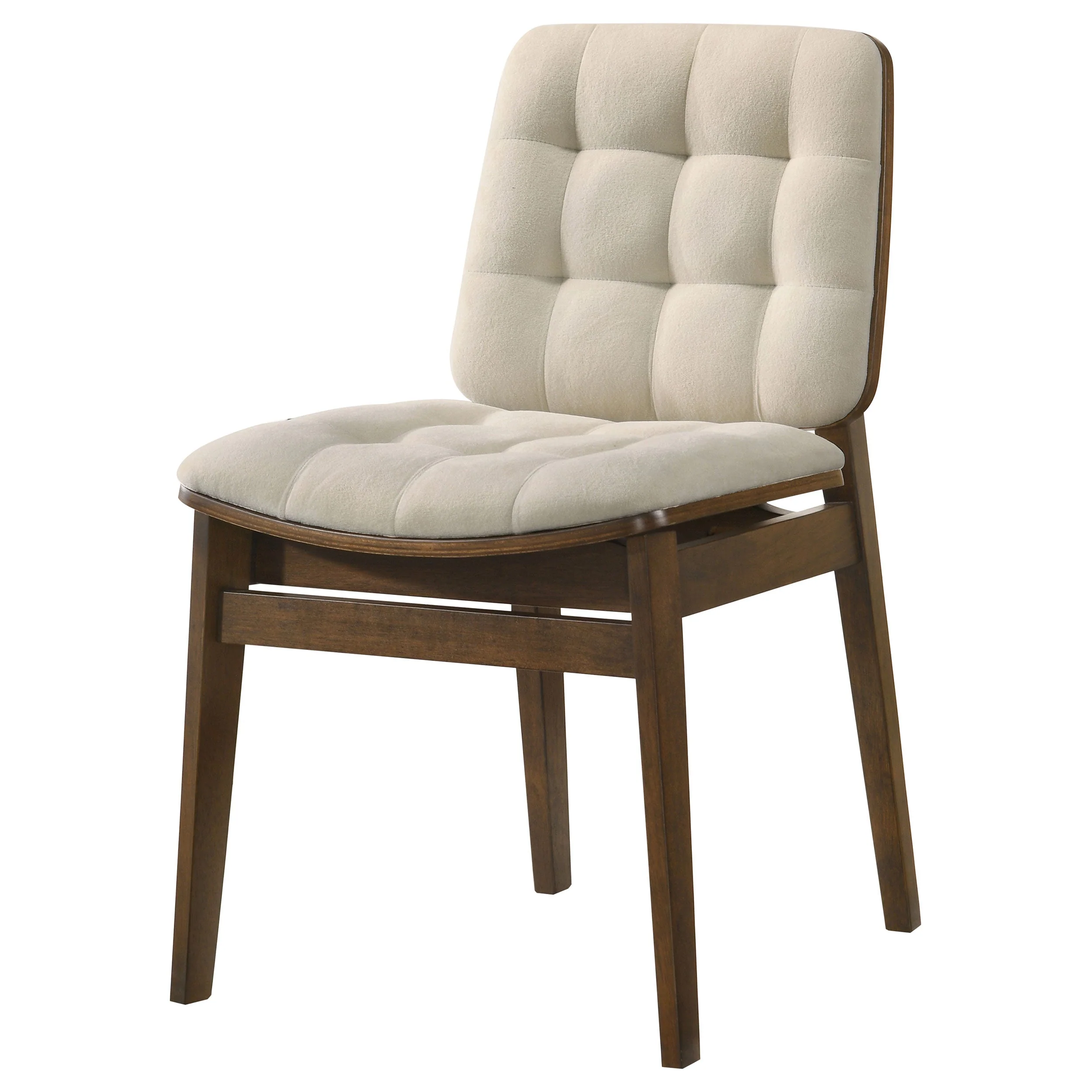 Redbridge Cream/Walnut Velvet Upholstered Side Chair (Set of 2) - Image 4