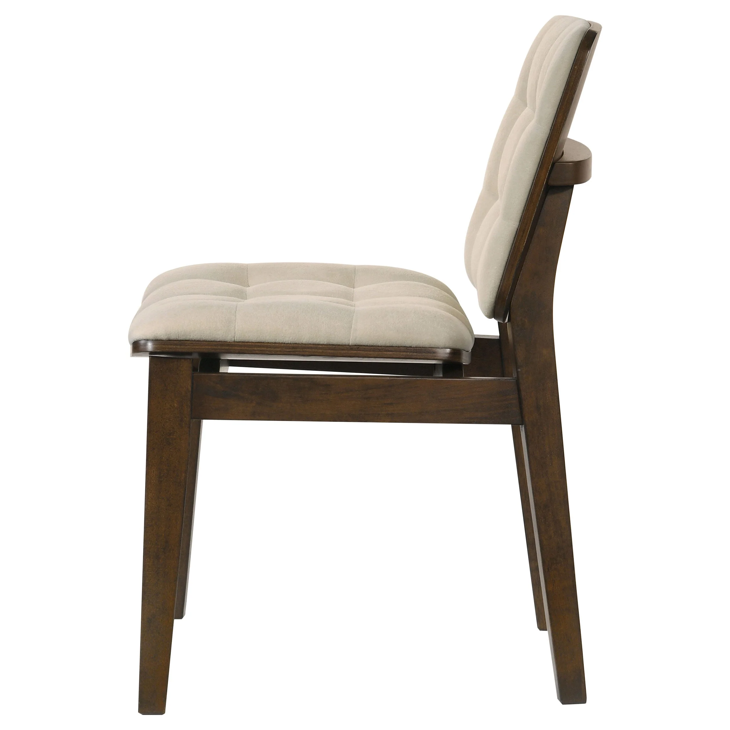 Redbridge Cream/Walnut Velvet Upholstered Side Chair (Set of 2) - Image 5