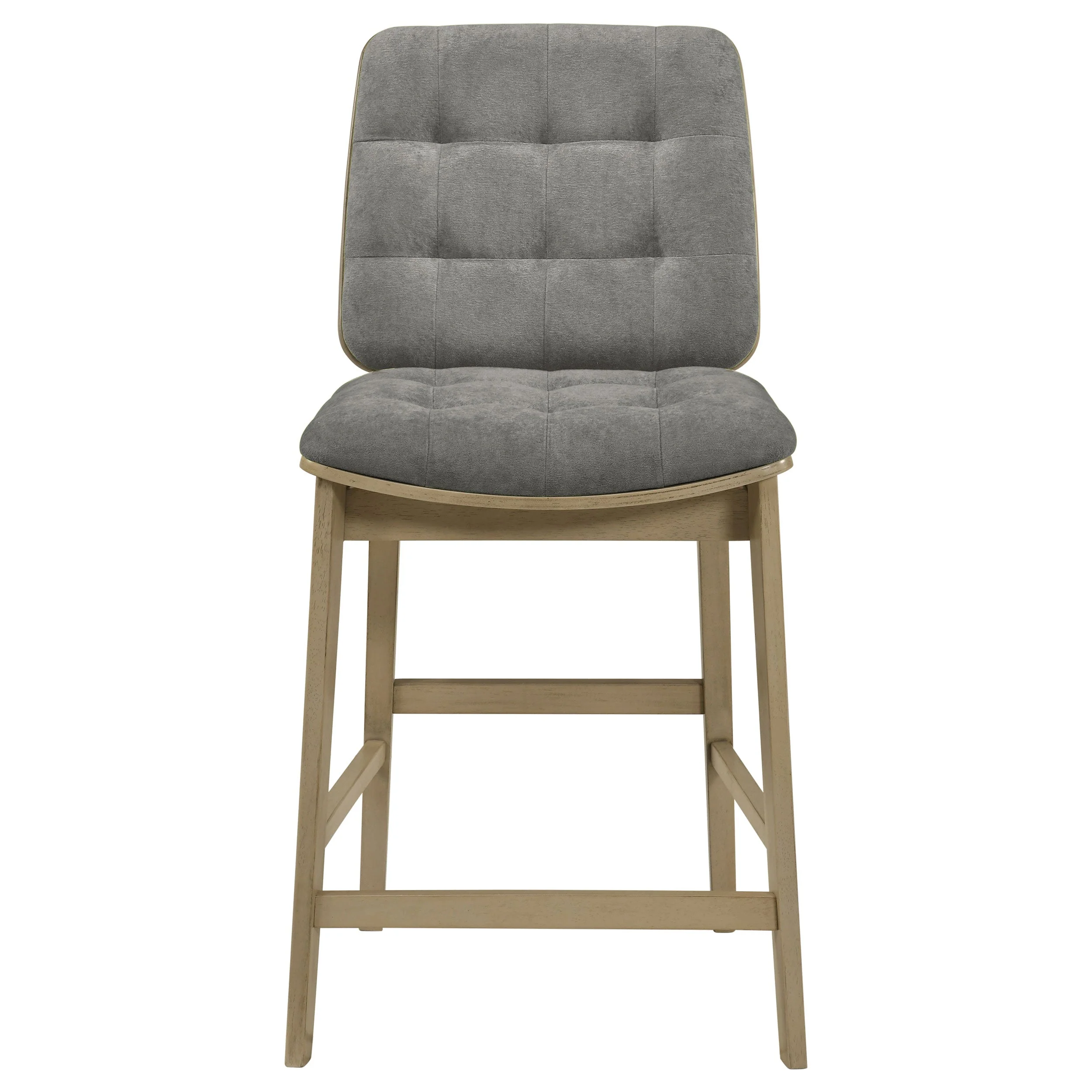 Redbridge Grey/Natural Oak Velvet Upholstered Counter Chair (Set of 2) - Image 3