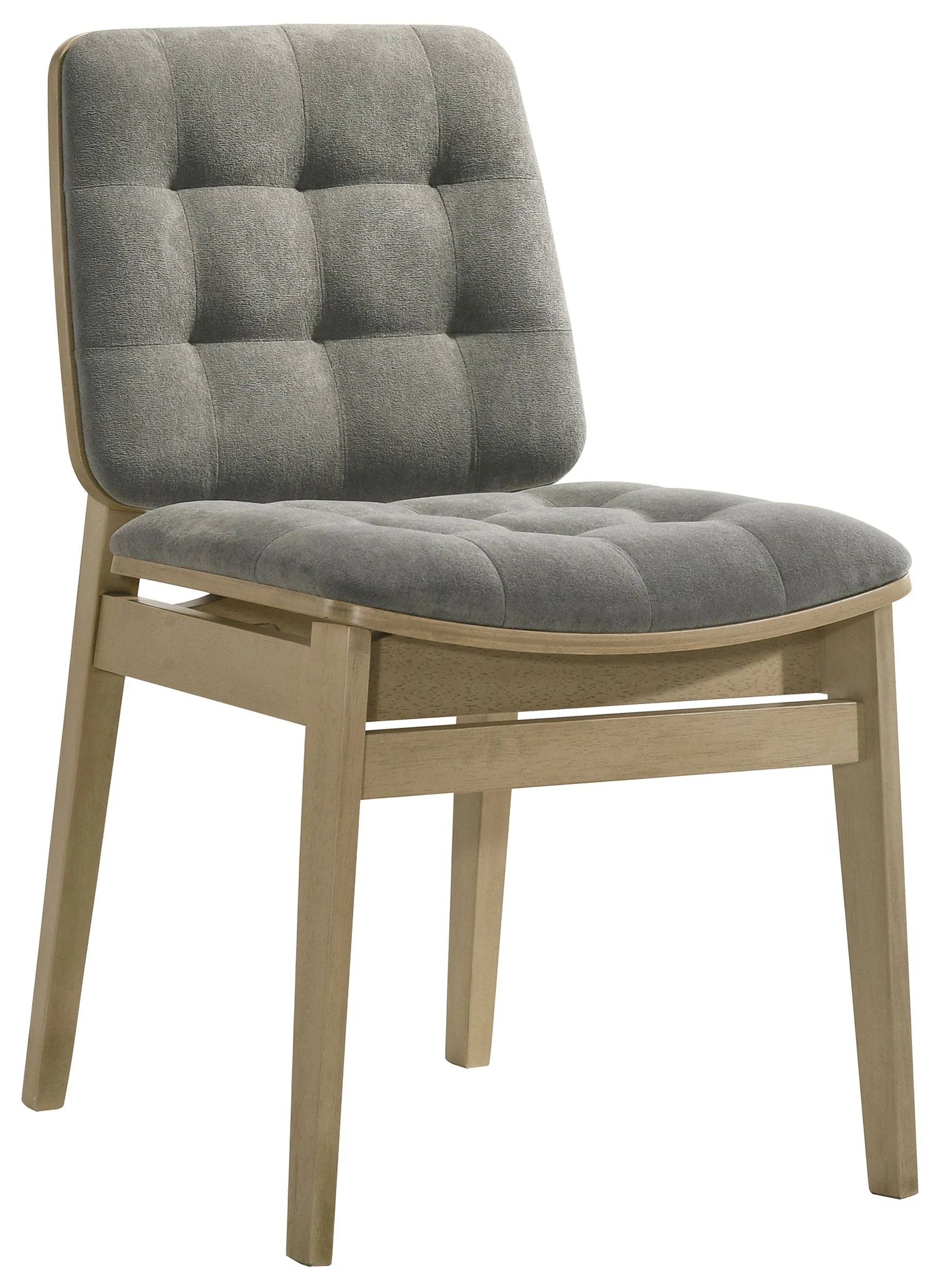 Redbridge Grey/Natural Oak Velvet Upholstered Side Chair (Set of 2) - Image 3