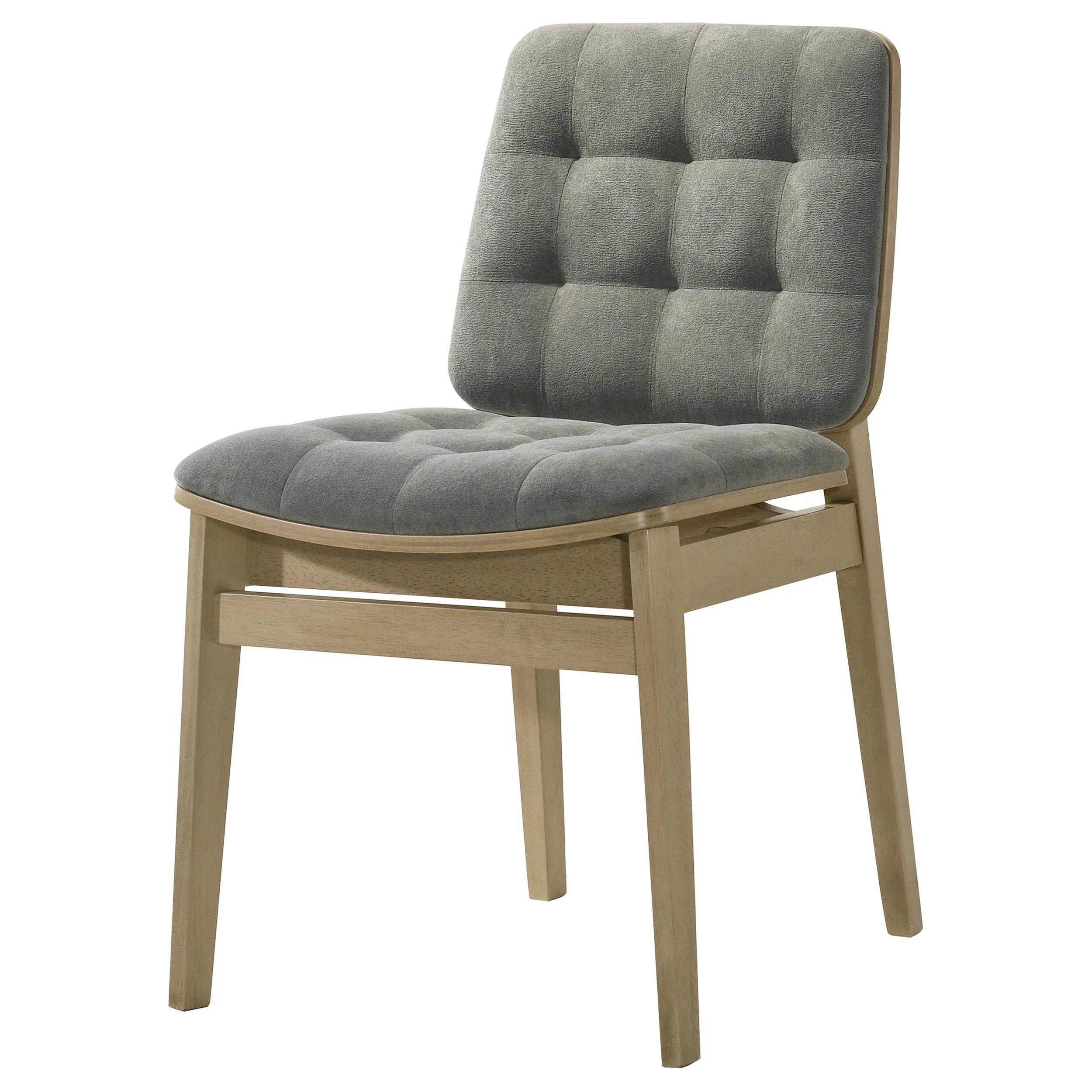 Redbridge Grey/Natural Oak Velvet Upholstered Side Chair (Set of 2) - Image 5