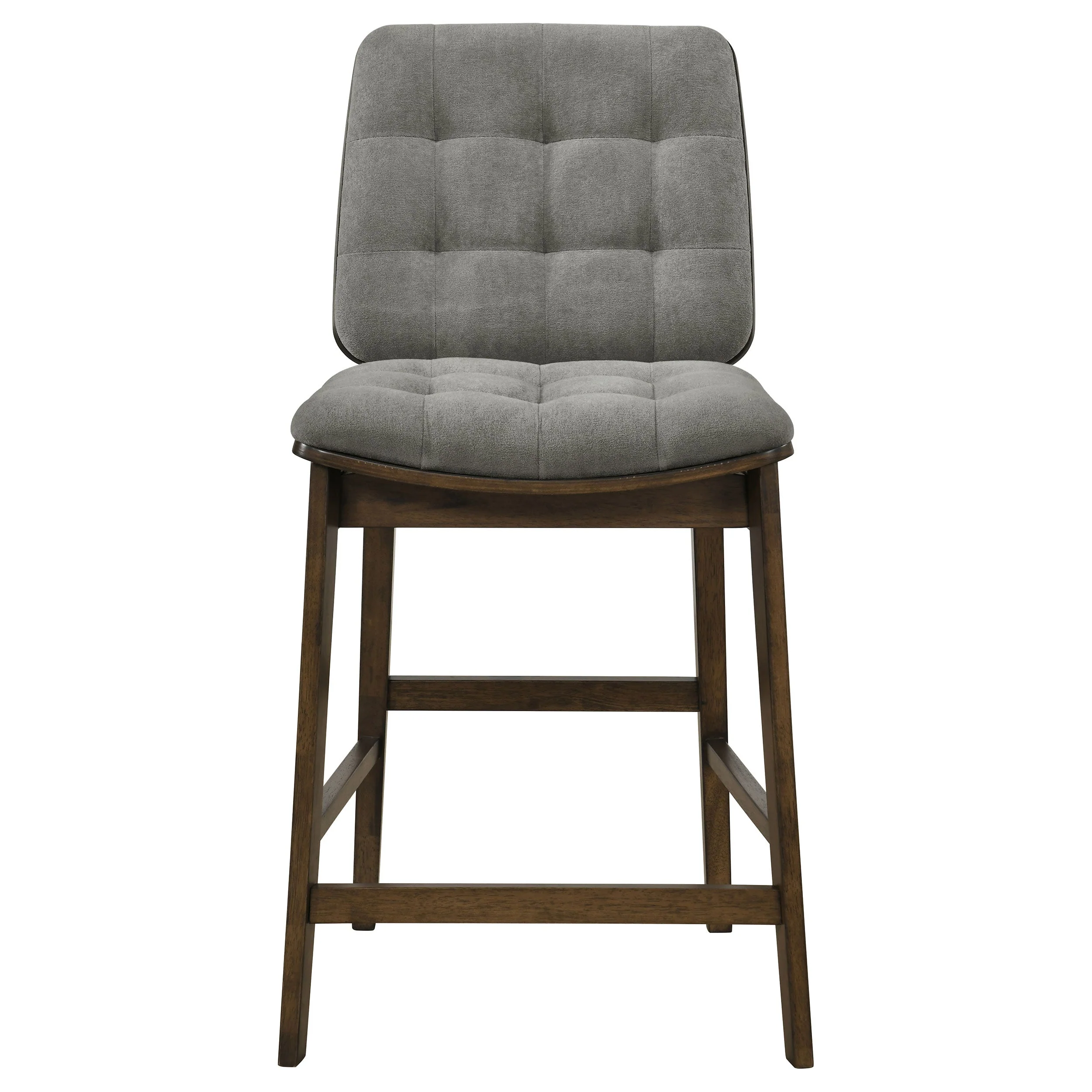Redbridge Grey/Walnut Velvet Upholstered Counter Chair (Set of 2) - Image 3