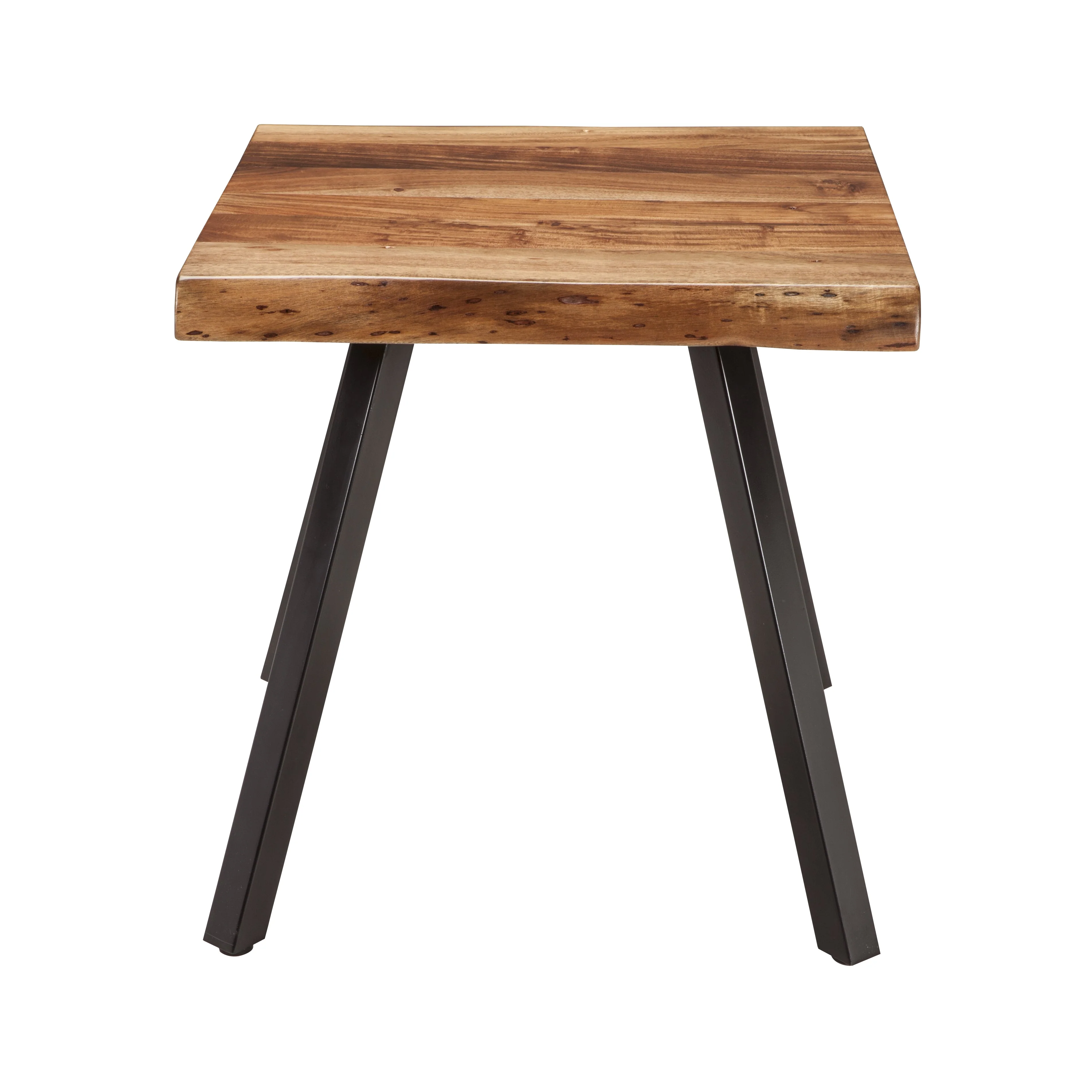 Reese Live Edge Solid Wood Metal Leg End Table in Natural Acacia - Image 3