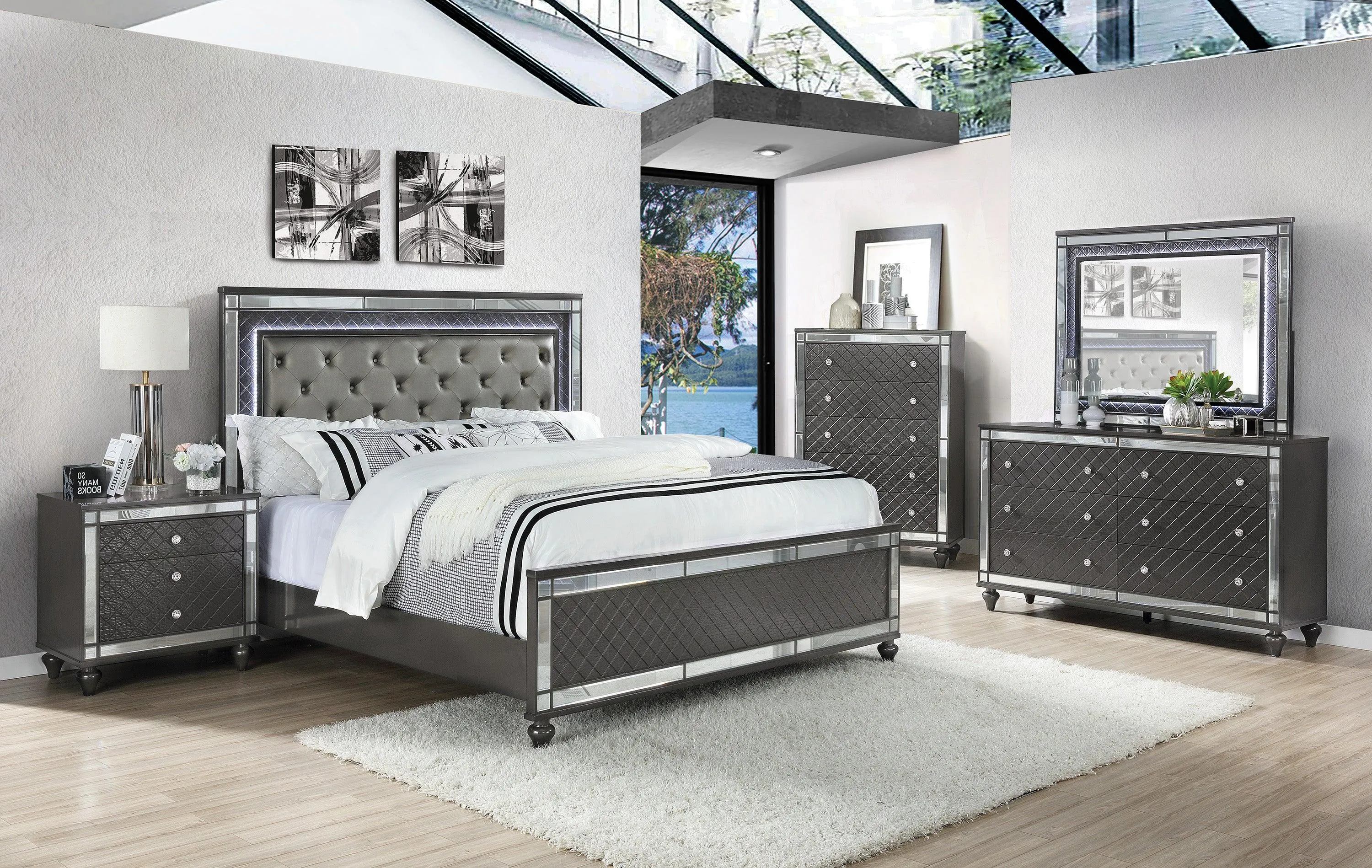 Refino Gray Nightstand - Image 2