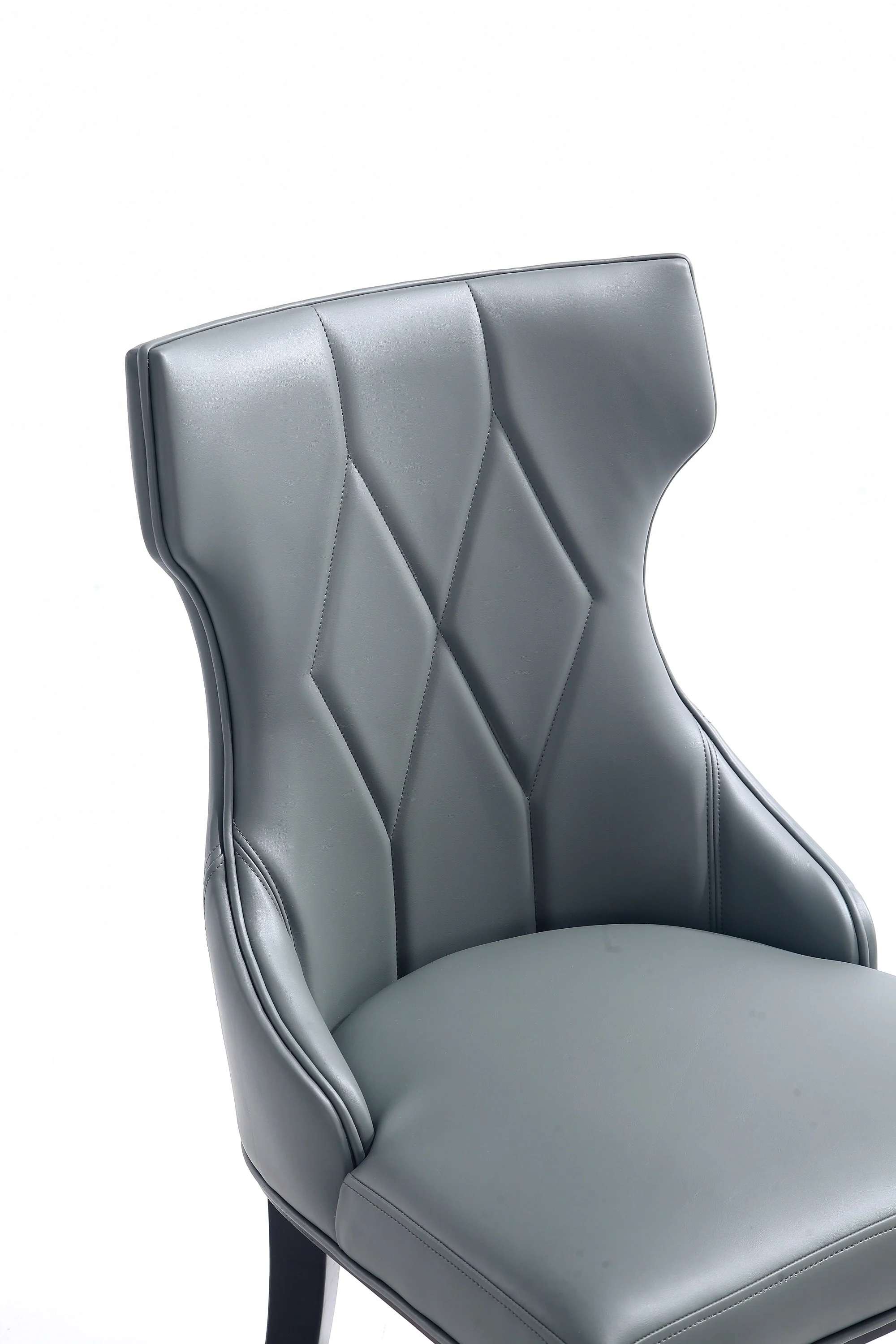 Reine Faux Leather Dining Chair in Pebble Grey (set of 2) - Image 10