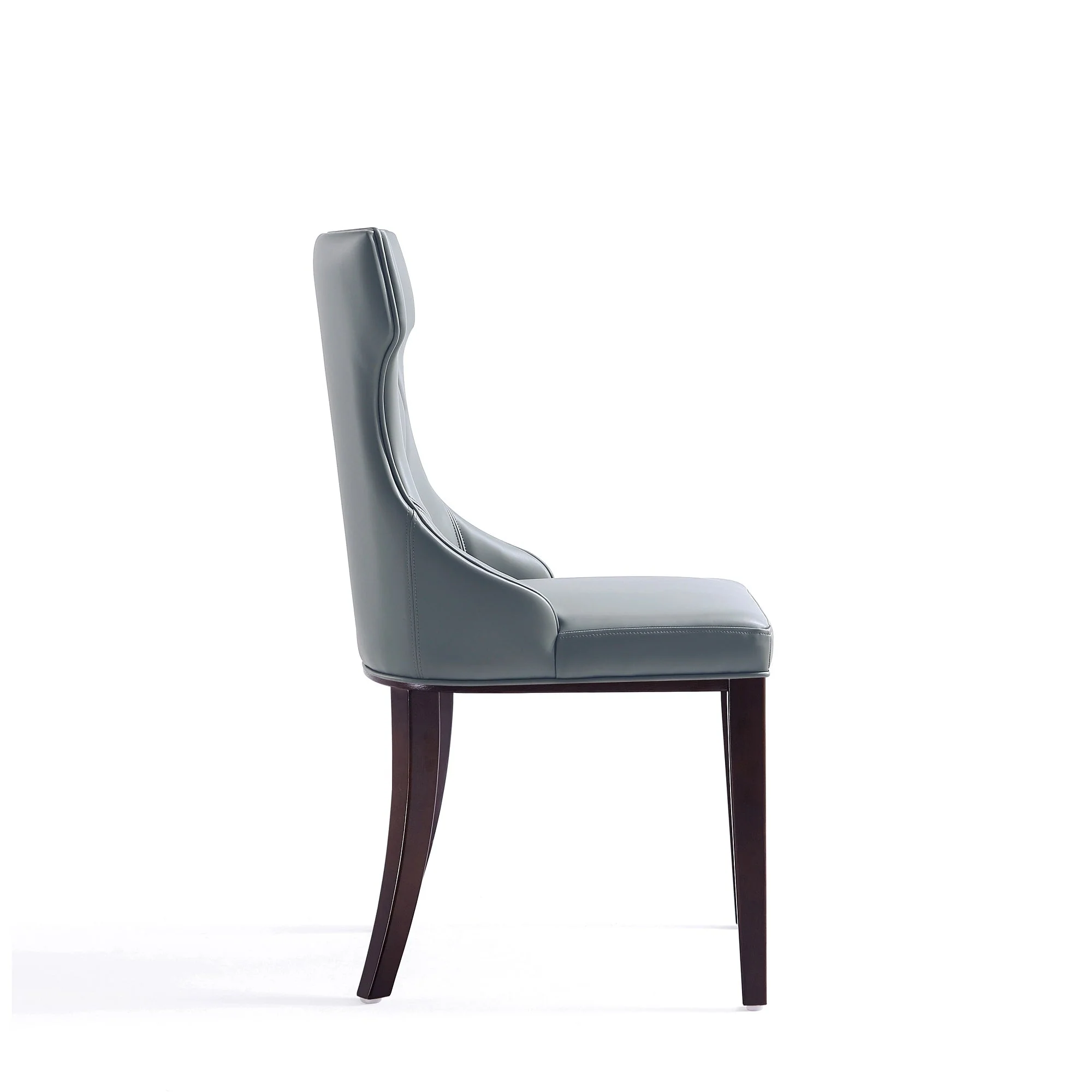 Reine Faux Leather Dining Chair in Pebble Grey (set of 2) - Image 6