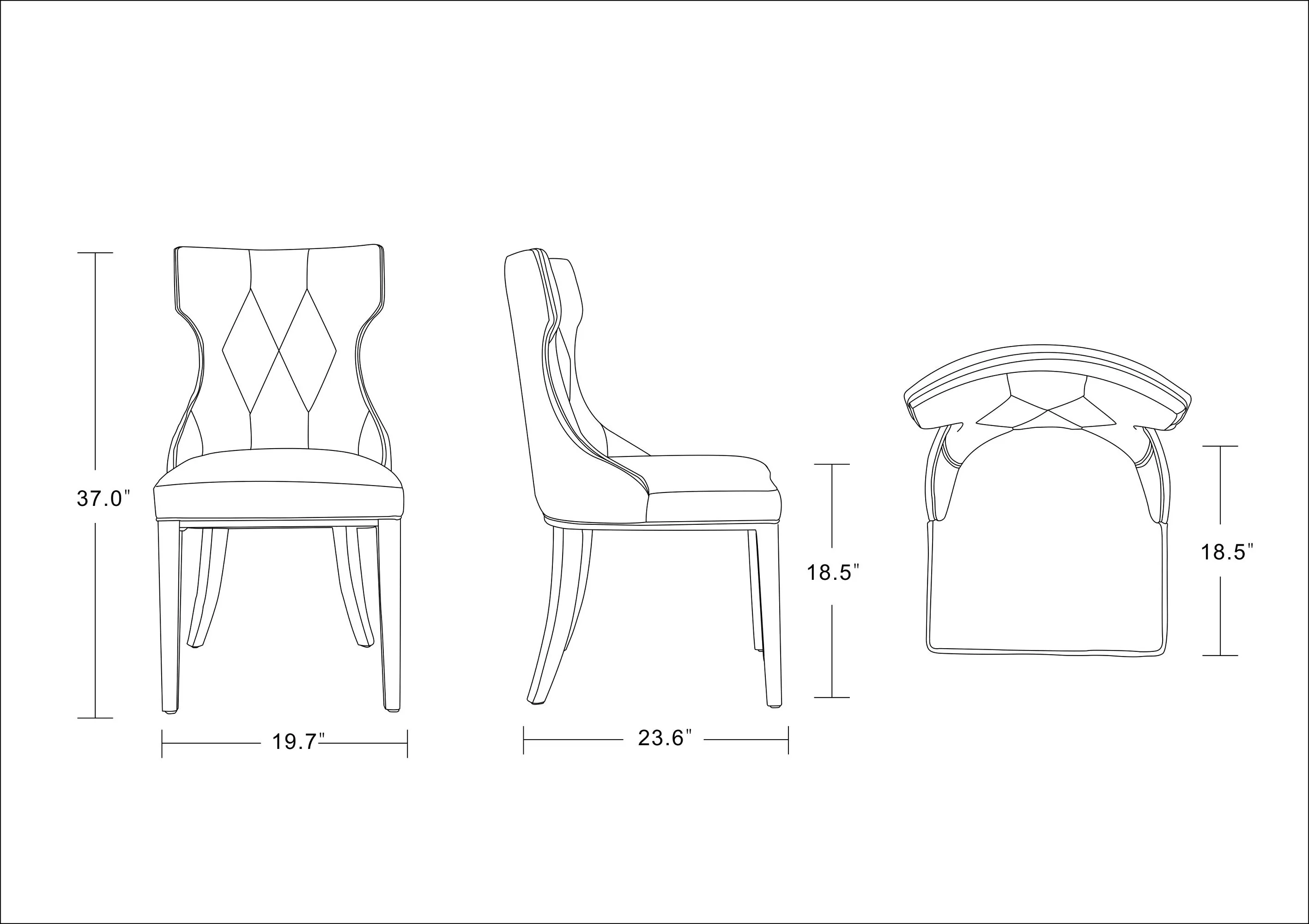 Reine Velvet Dining Chair (Set of Two) in Antique Gold and Walnut - Image 3