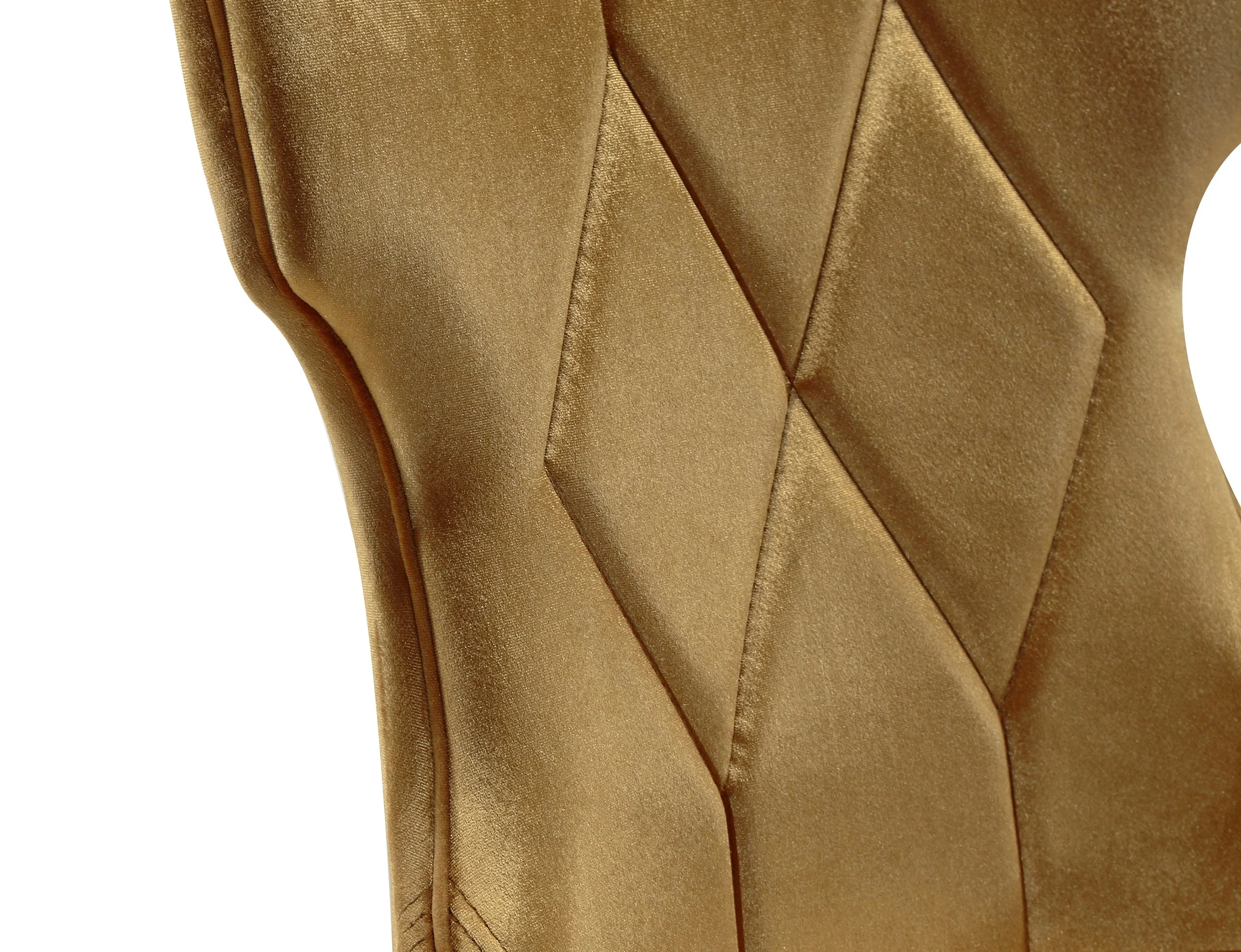 Reine Velvet Dining Chair (Set of Two) in Antique Gold and Walnut - Image 8