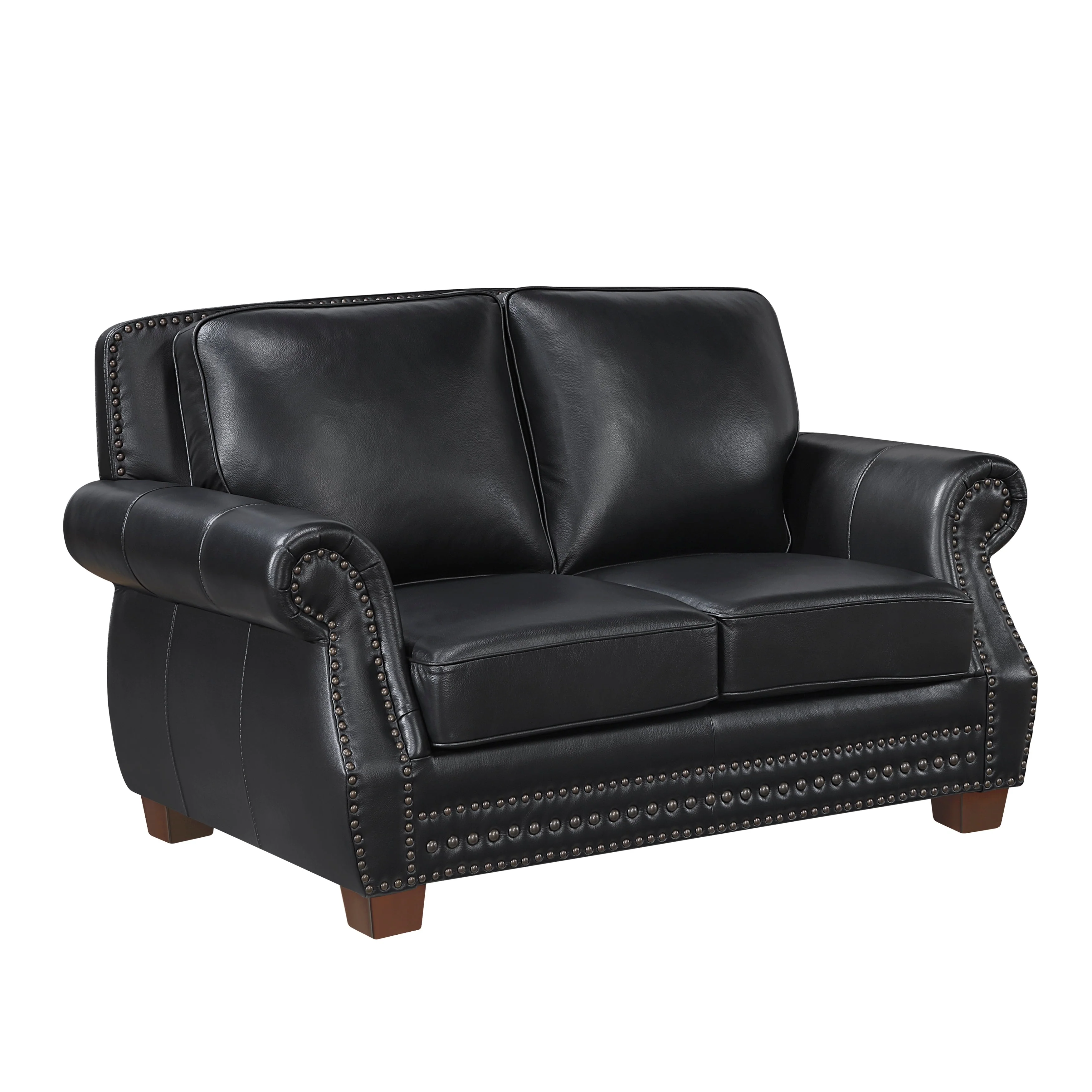 Remington Black Leather Loveseat - Image 2