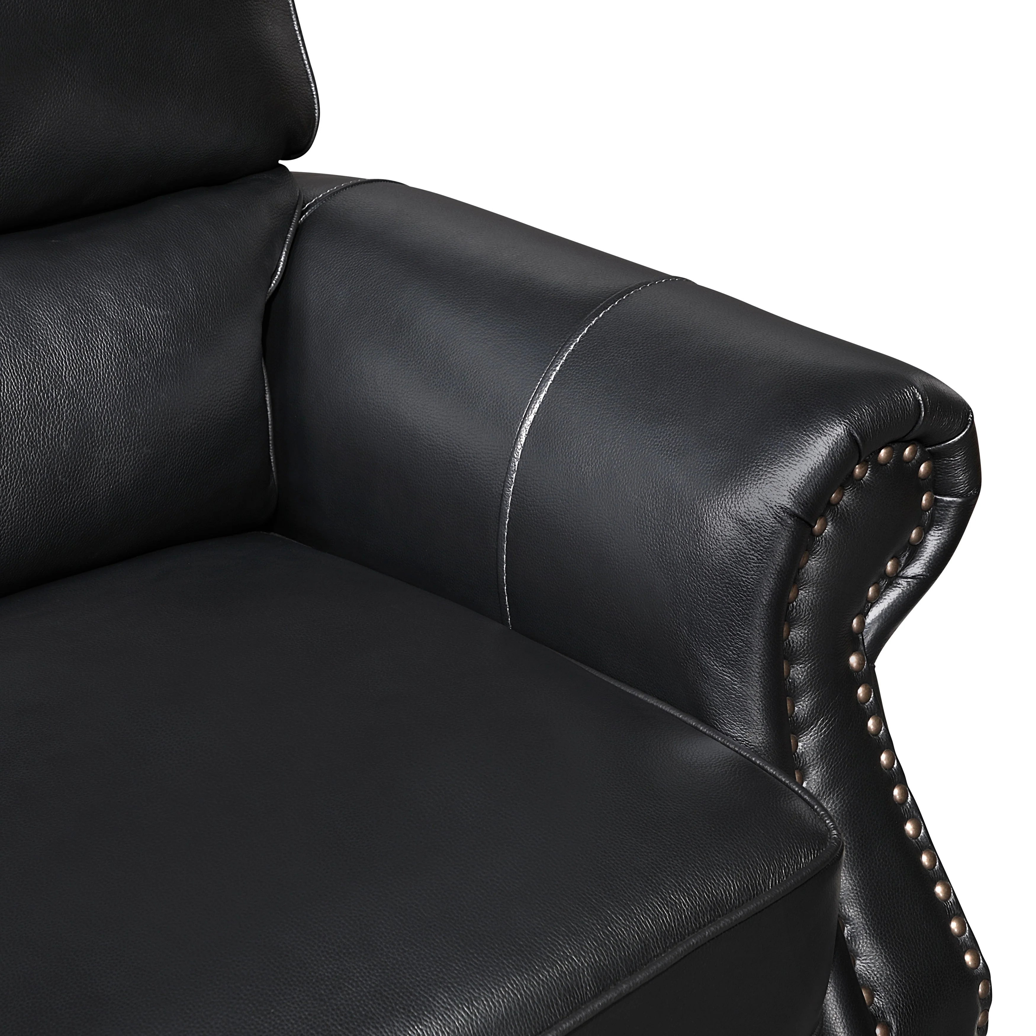 Remington Black Leather Sofa - Image 4