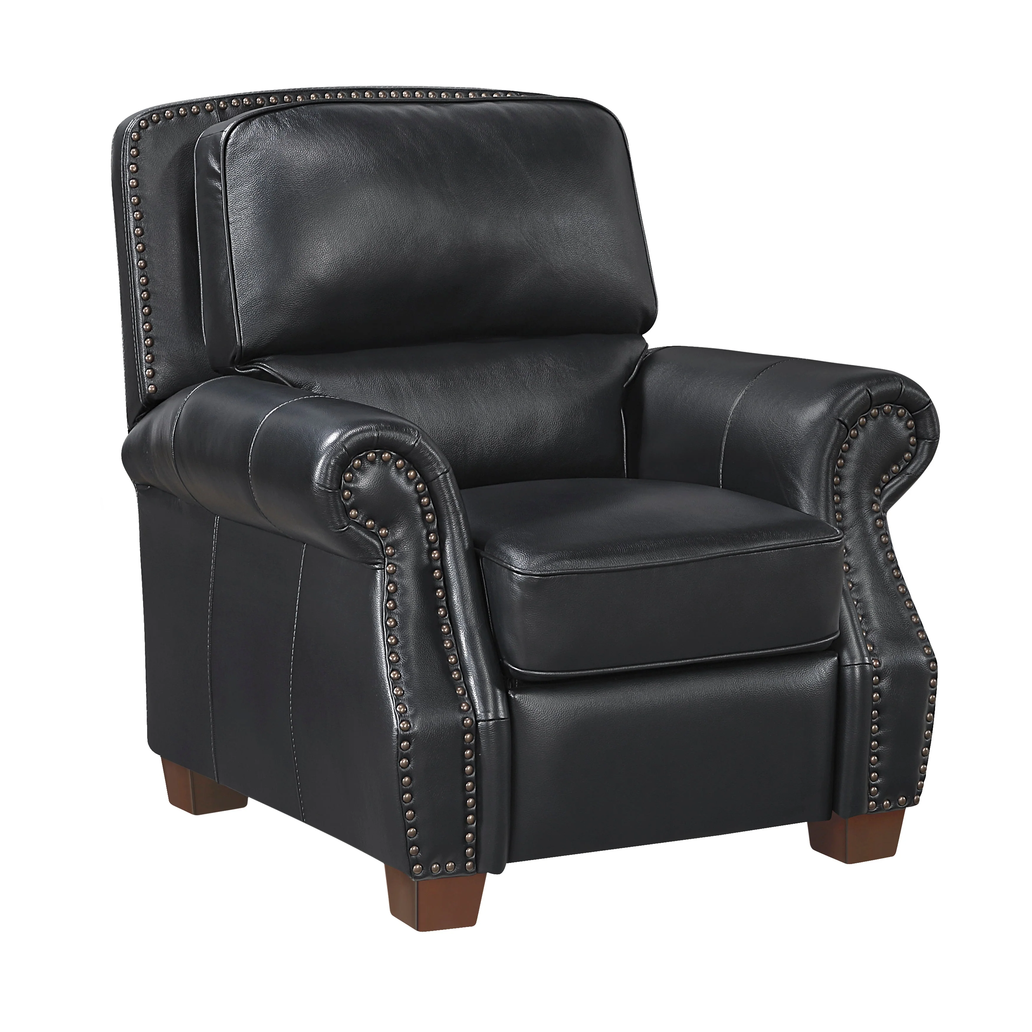 Remington Black Push Back Leather Reclining Chair - Image 2