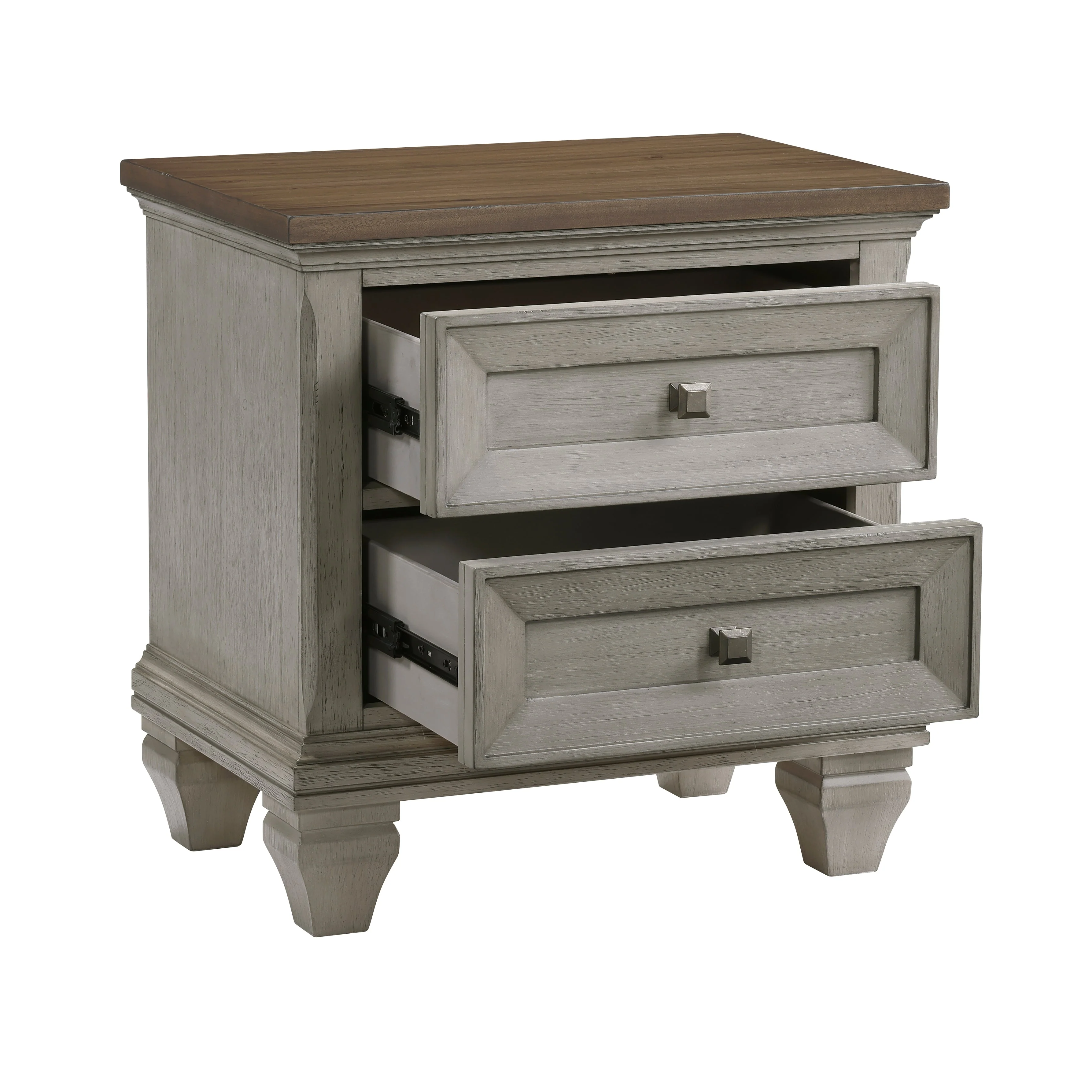 Renton Antique Gray Nightstand - Image 2