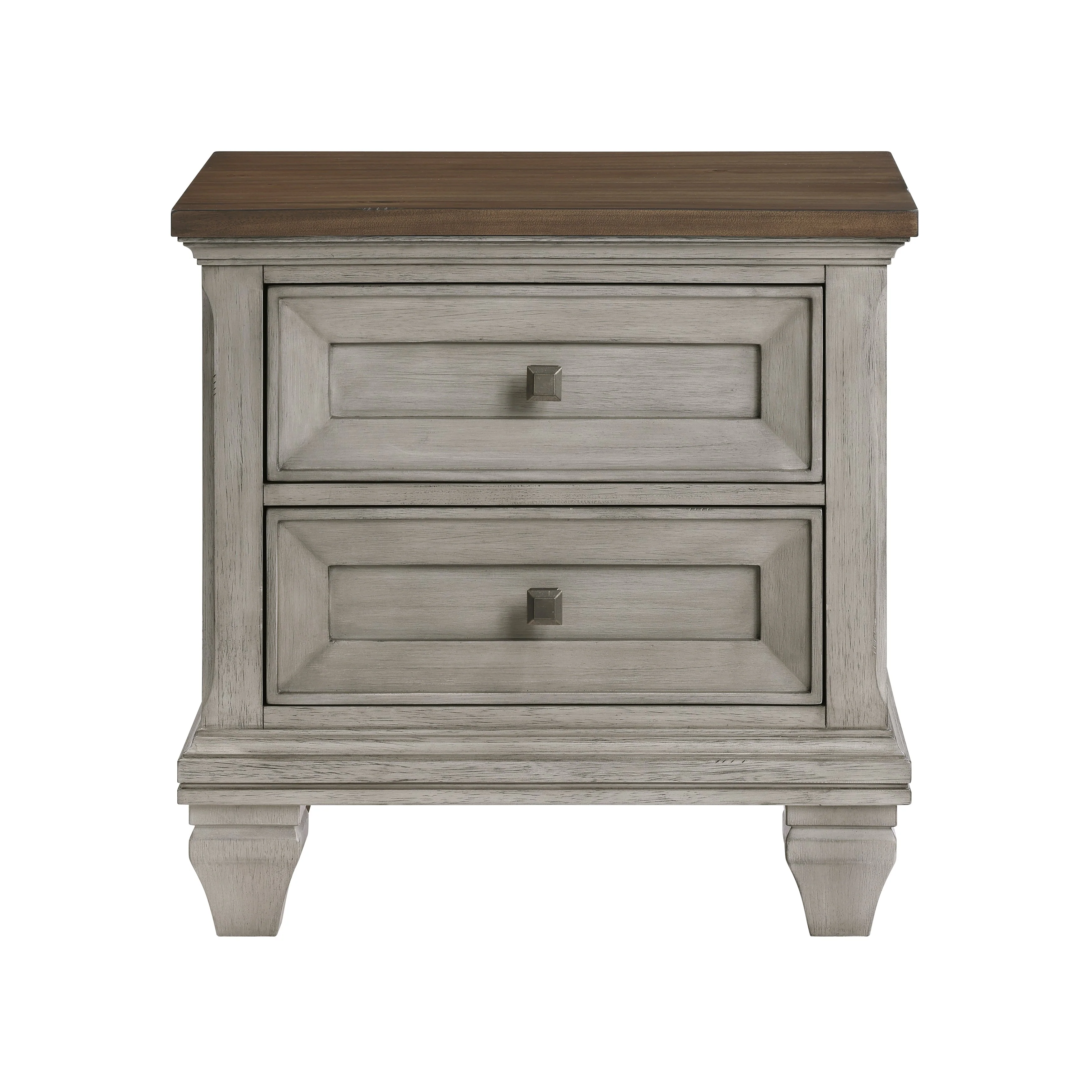 Renton Antique Gray Nightstand - Image 7