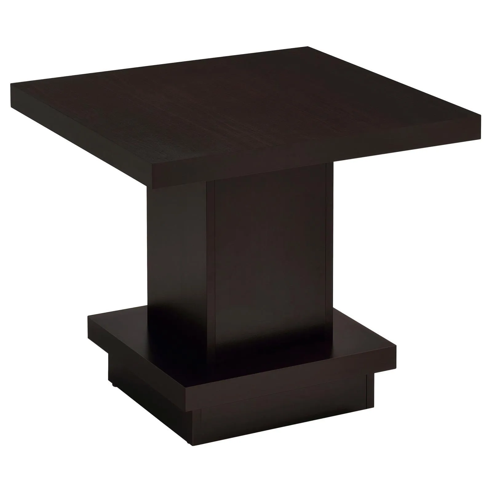 Reston Cappuccino Pedestal Square End Table - Image 6