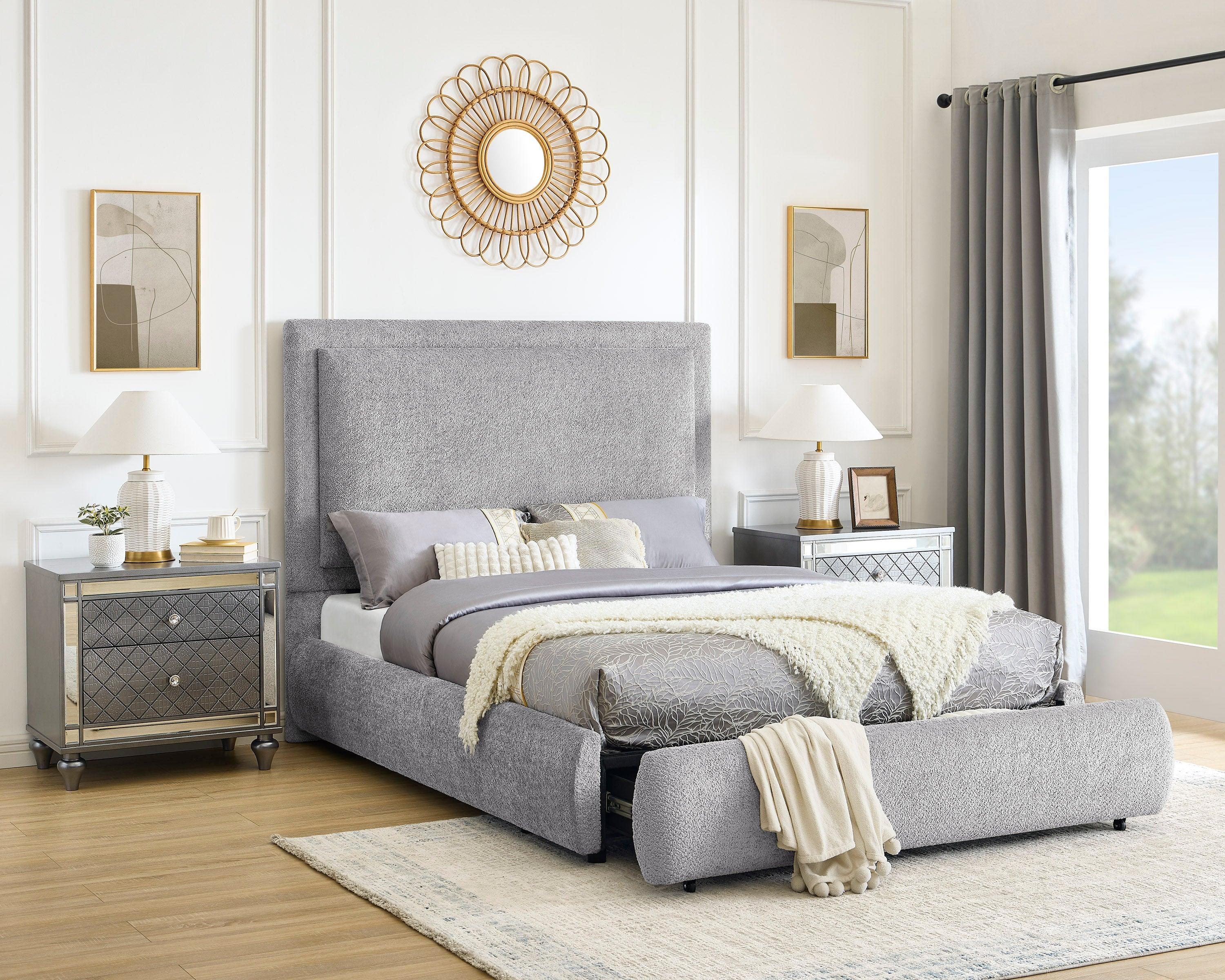 Reverie Pewter King Bed with Drawer - Image 2