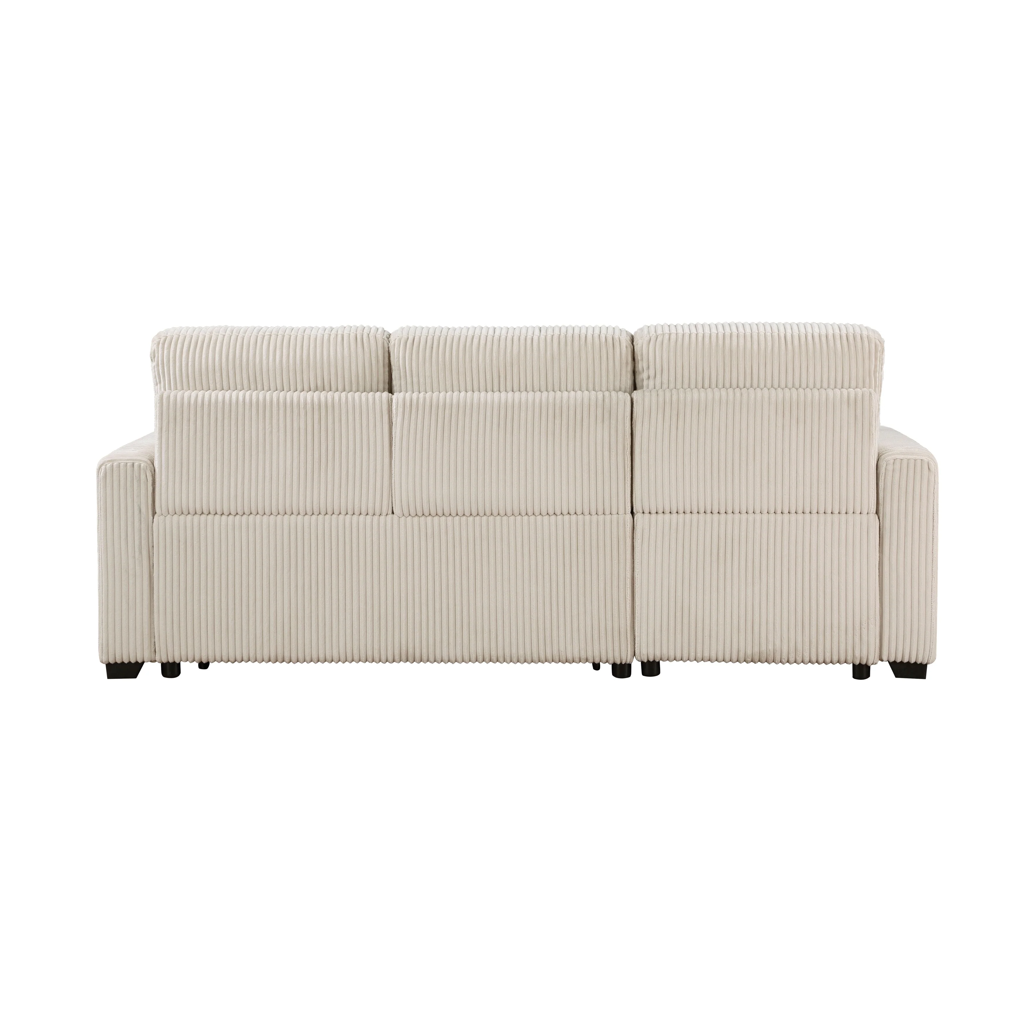 Rhett Beige 3-Piece Reversible Sectional with Pull-out Bed and Hidden Storage - Image 11