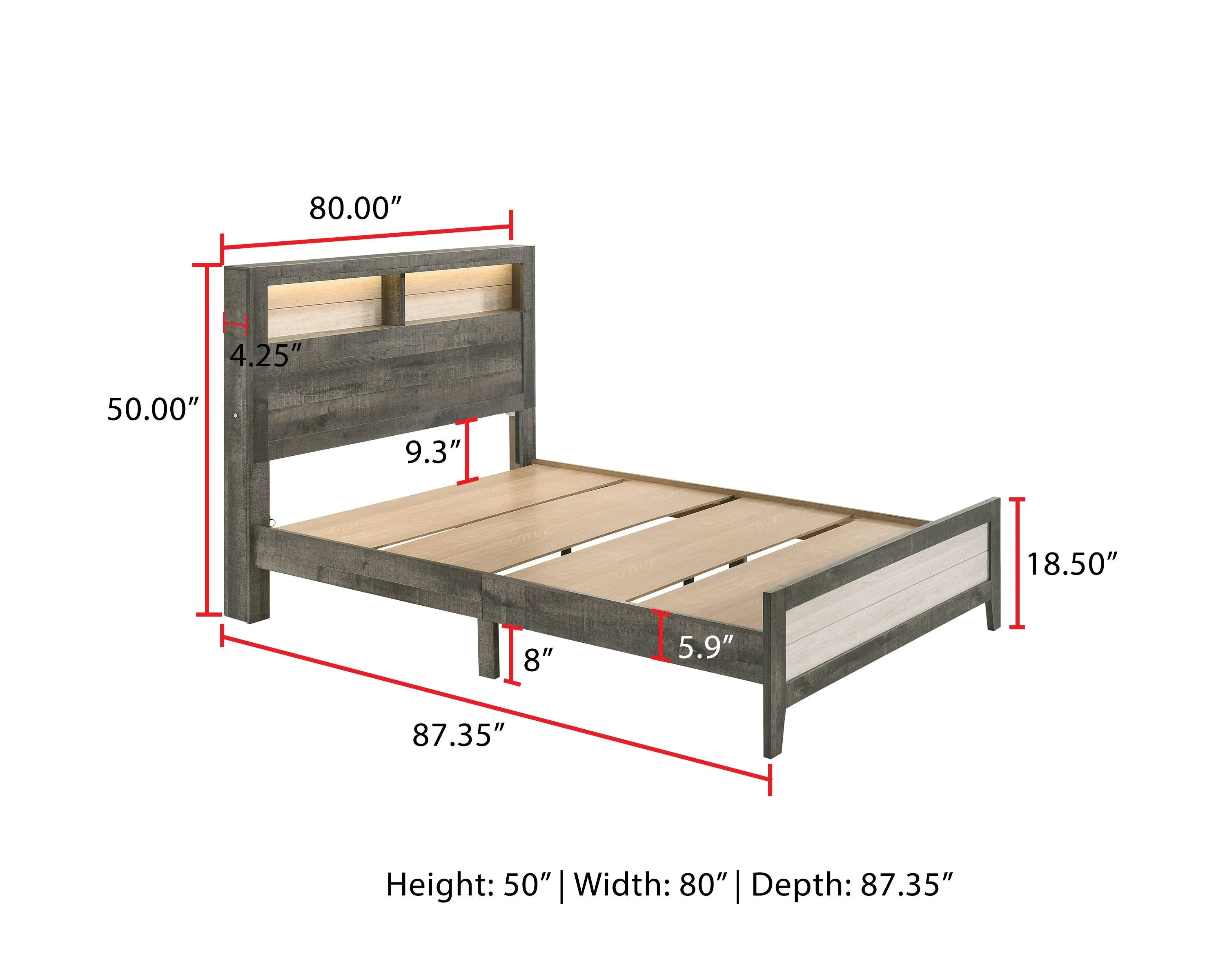 Rhett Brown and Cream LED Platform Bedroom Set - Image 13