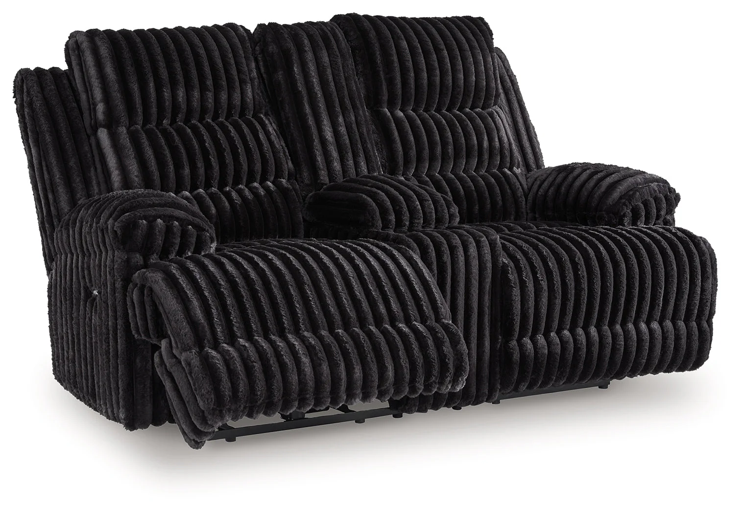 Rhine Falls Onyx Manual Reclining Loveseat with Console - Image 2