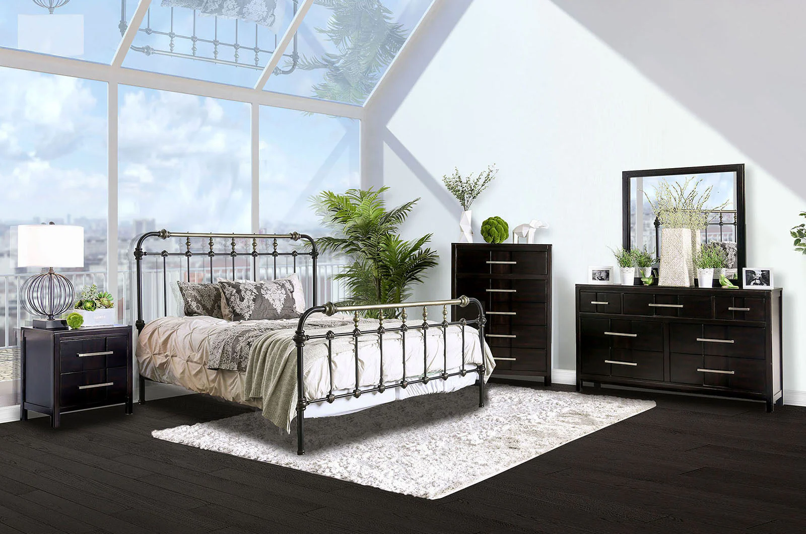 Riana Antique Black King Bed - Image 2