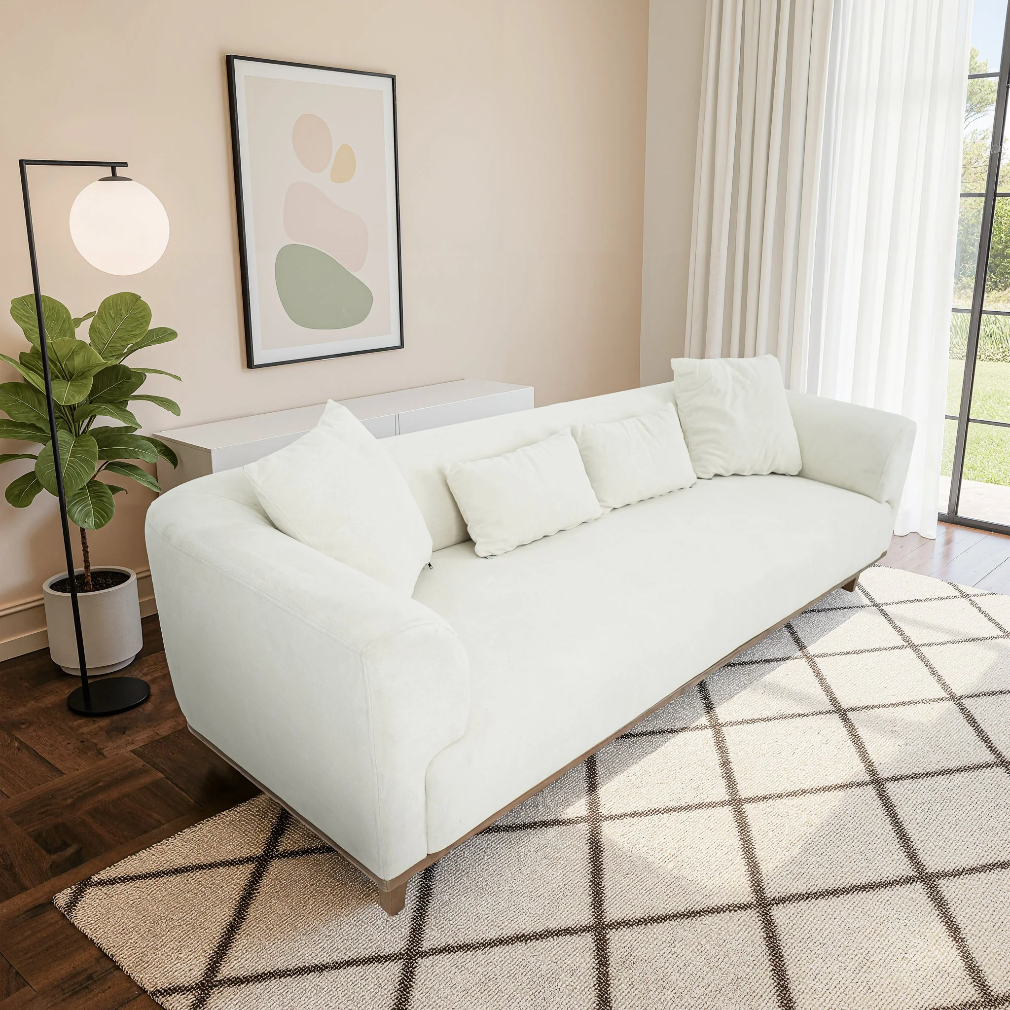 Richardson Cream Velvet Sofa - Image 4
