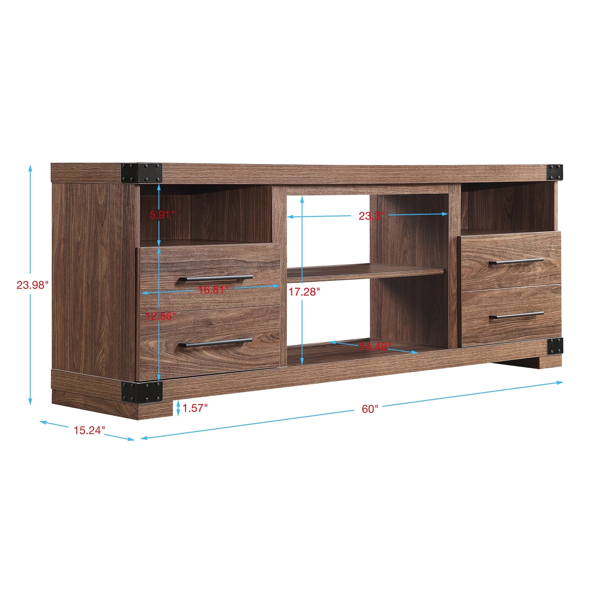 Richmond 60" TV Stand in Brown - Image 5