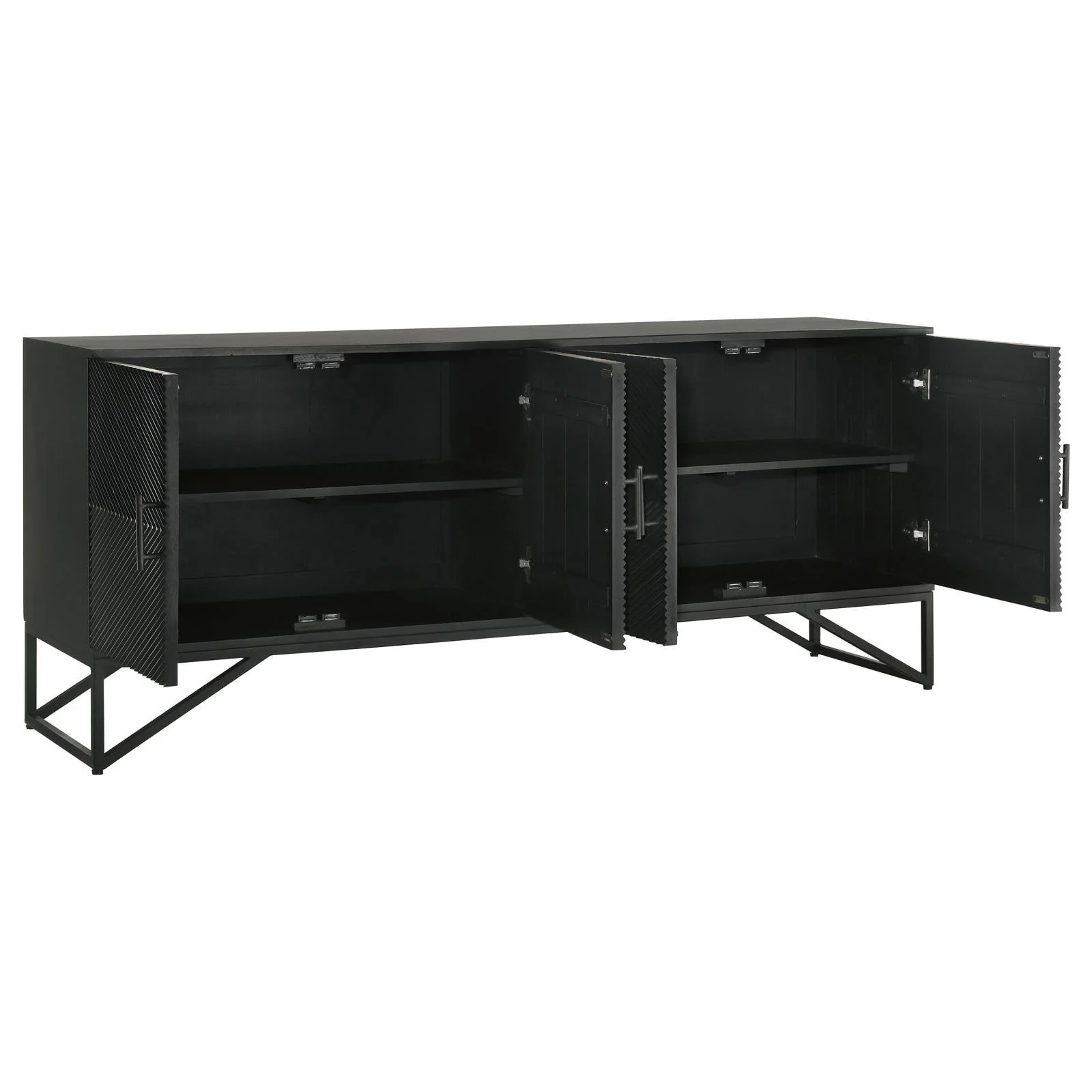 Riddell Black 4-Door Accent Cabinet - Image 2