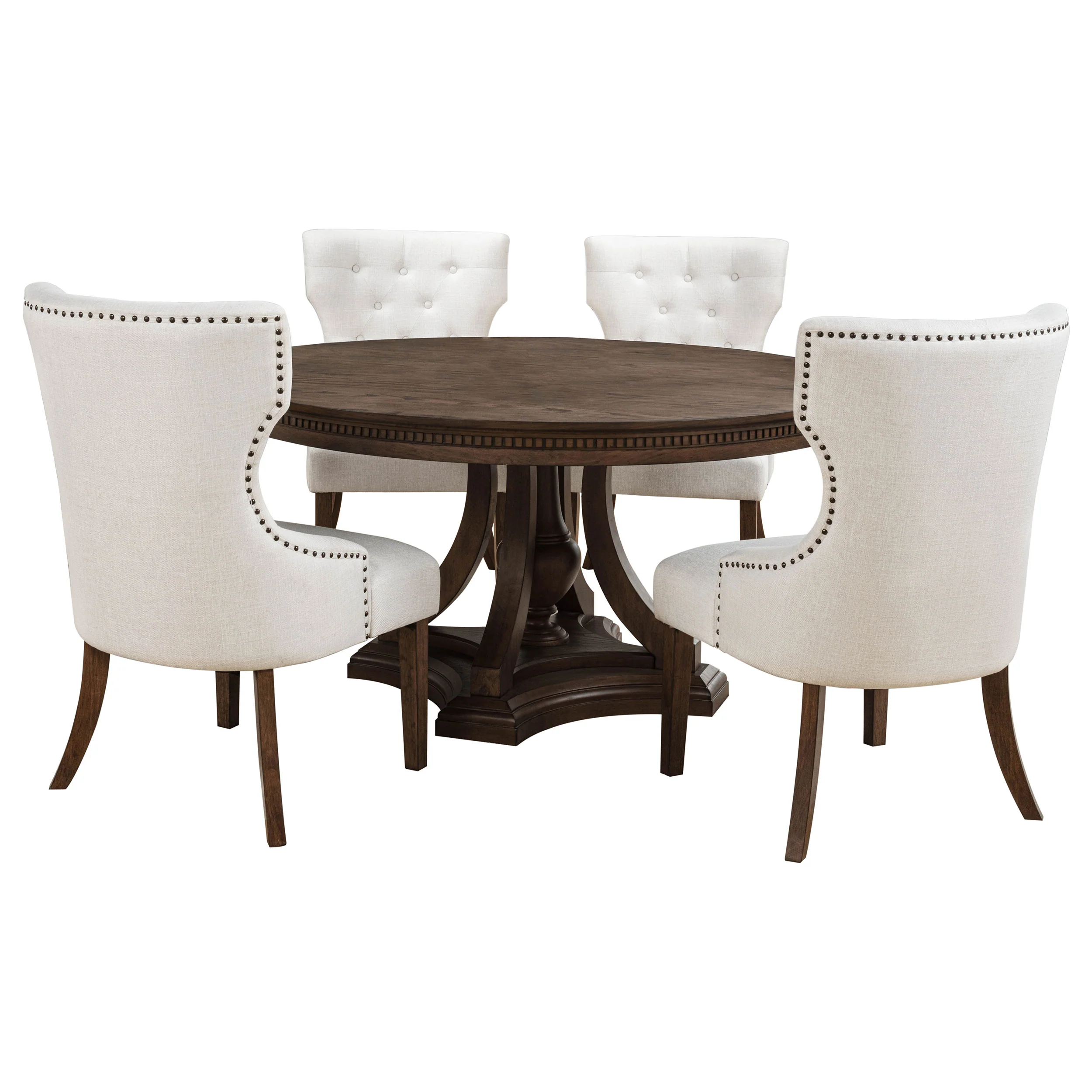 Ridgewell Dark Oak 5-piece Round Pedestal Dining Set - Image 2