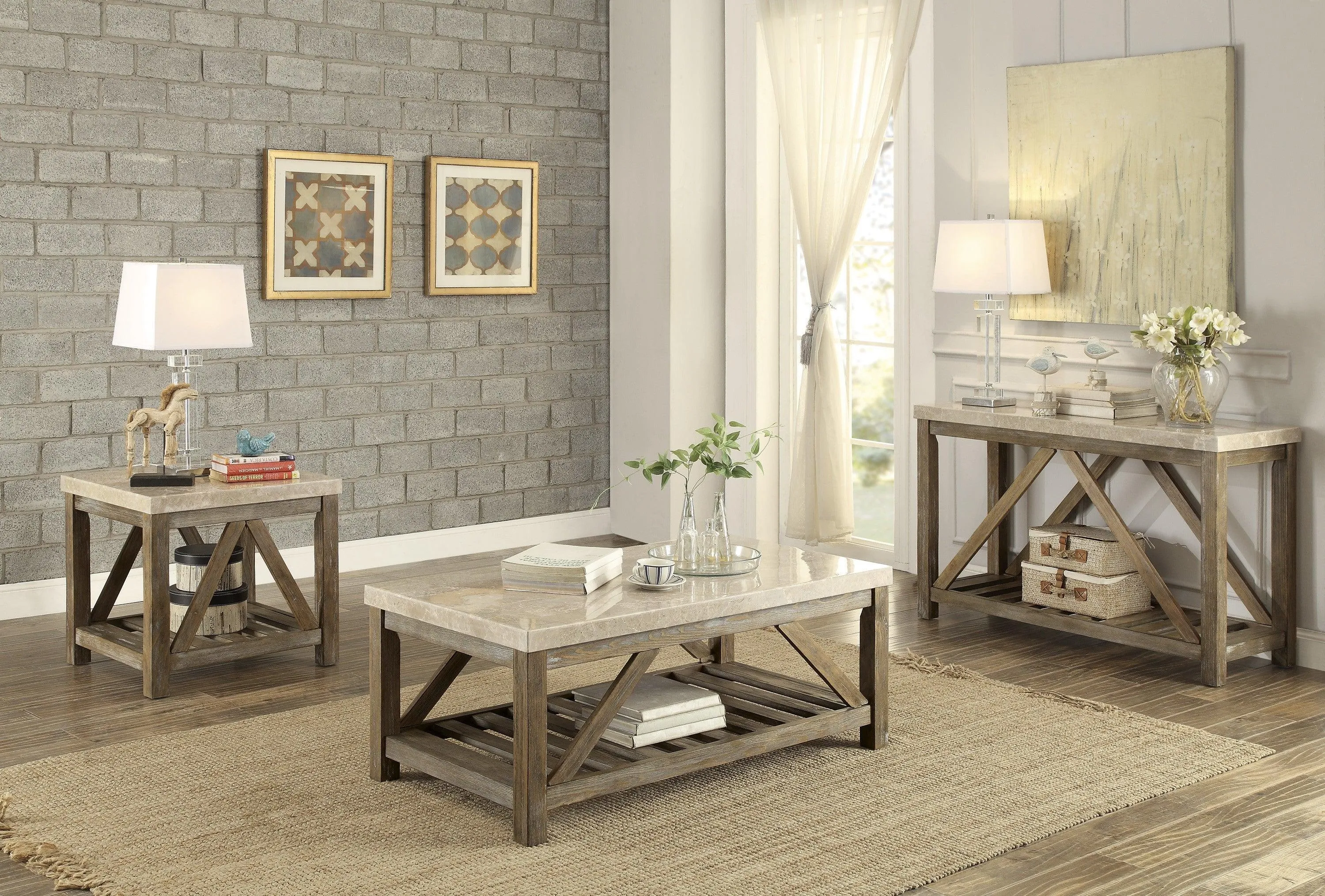 Ridley Weathered Natural Cocktail Table - Image 2