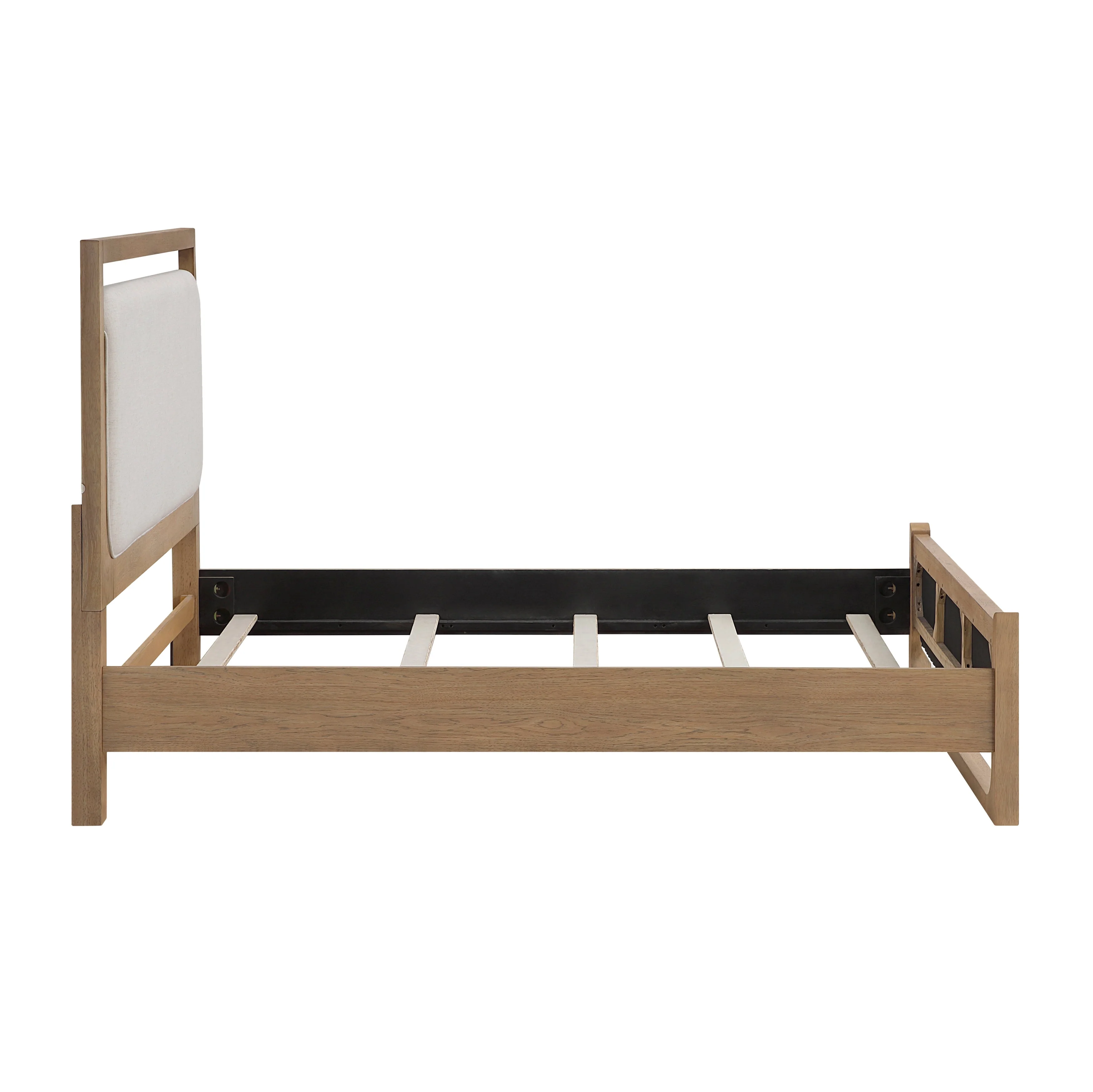 Riley Light Brown Queen Upholstered Bed - Image 6