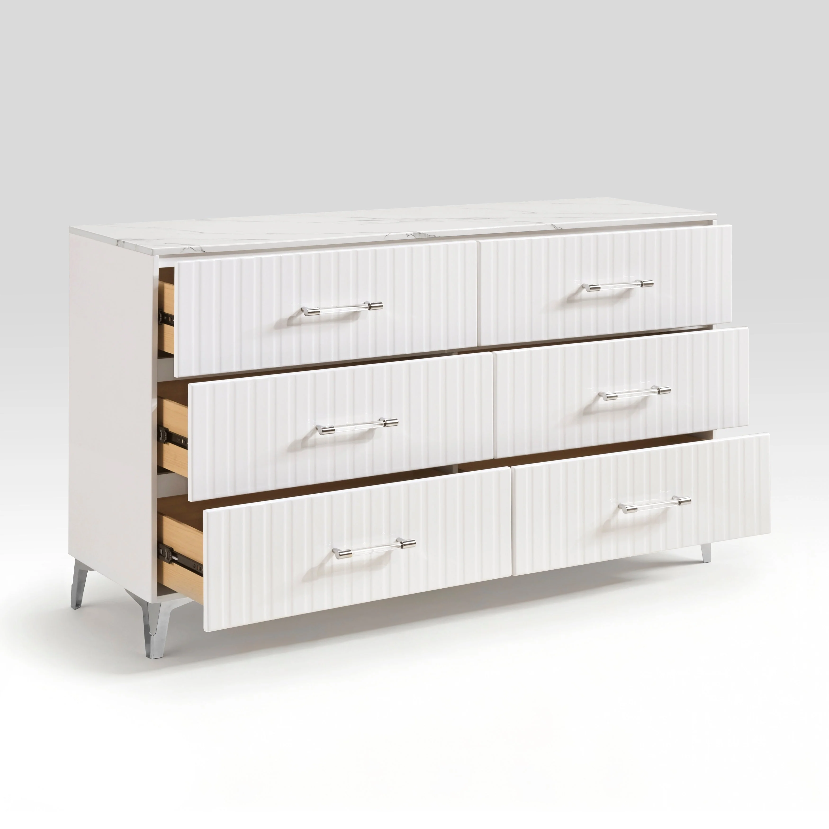 Ripple White Dresser - Image 3