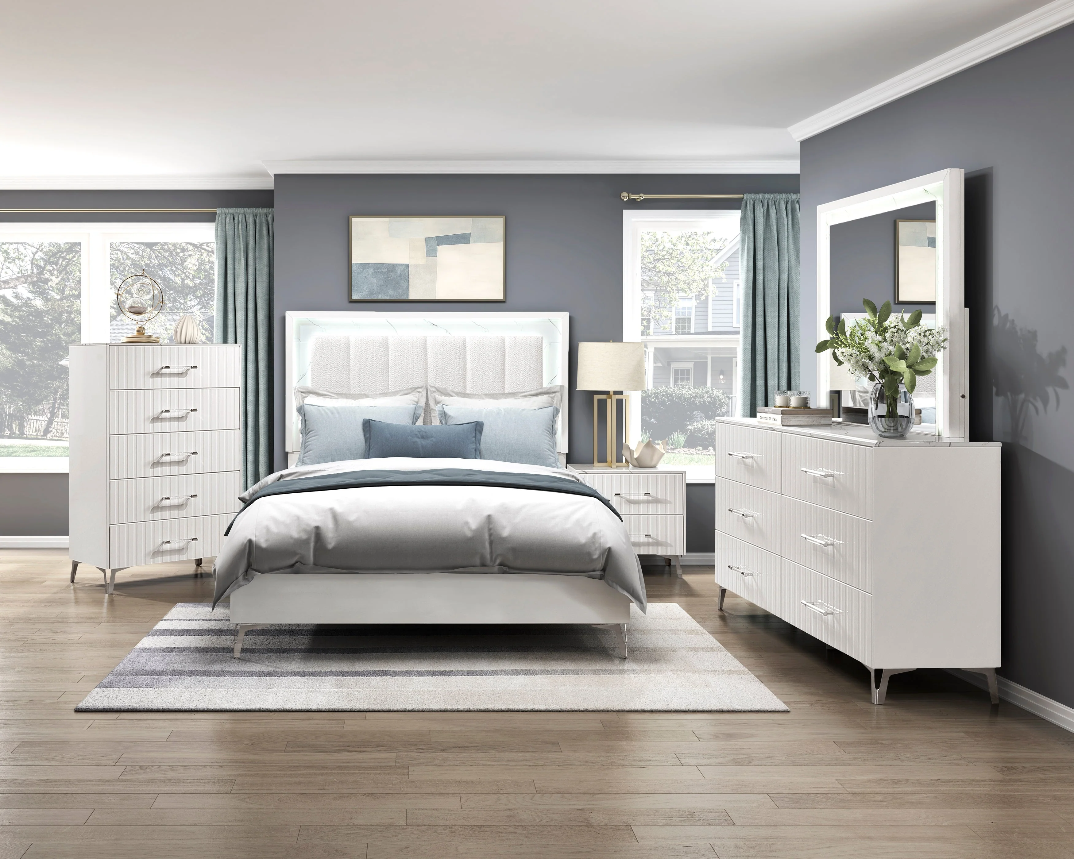 Ripple White Dresser - Image 4